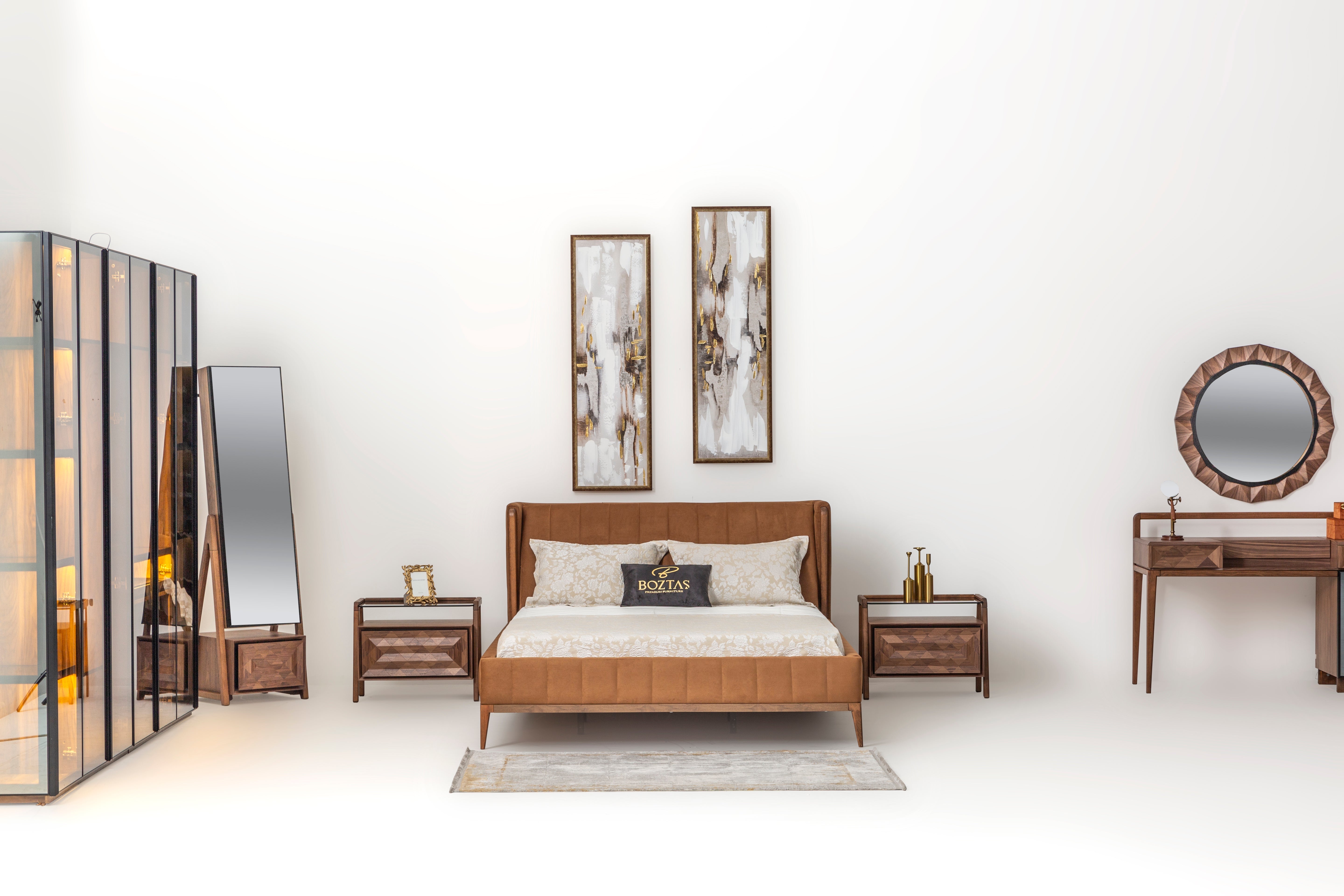 Maserati bedroom set by Netline Home Interior featuring a modern bed, matching nightstands, and stylish bedroom furniture.