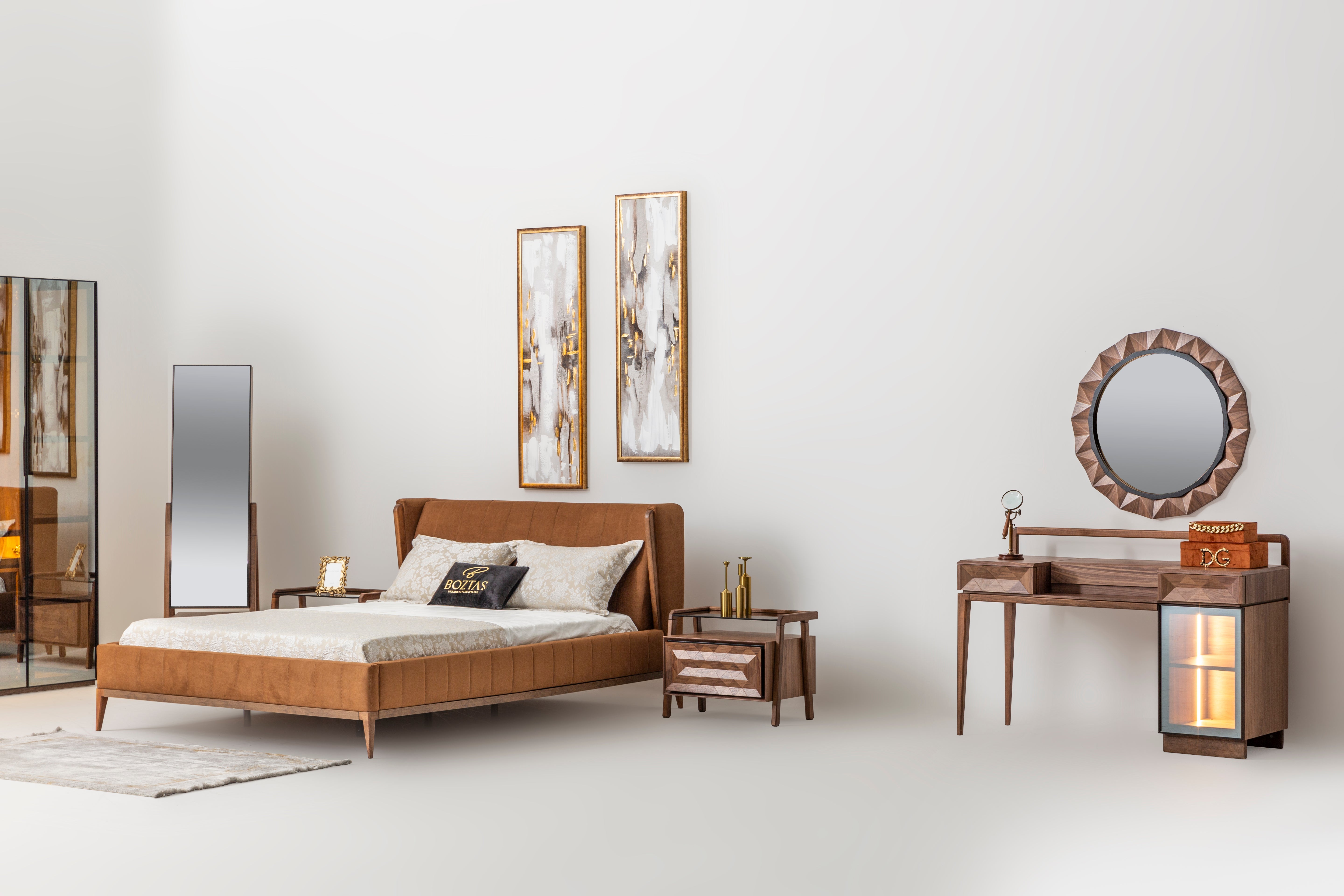 Maserati bedroom set by Netline Home Interior featuring a stylish bed, matching nightstands, and modern bedroom furniture.