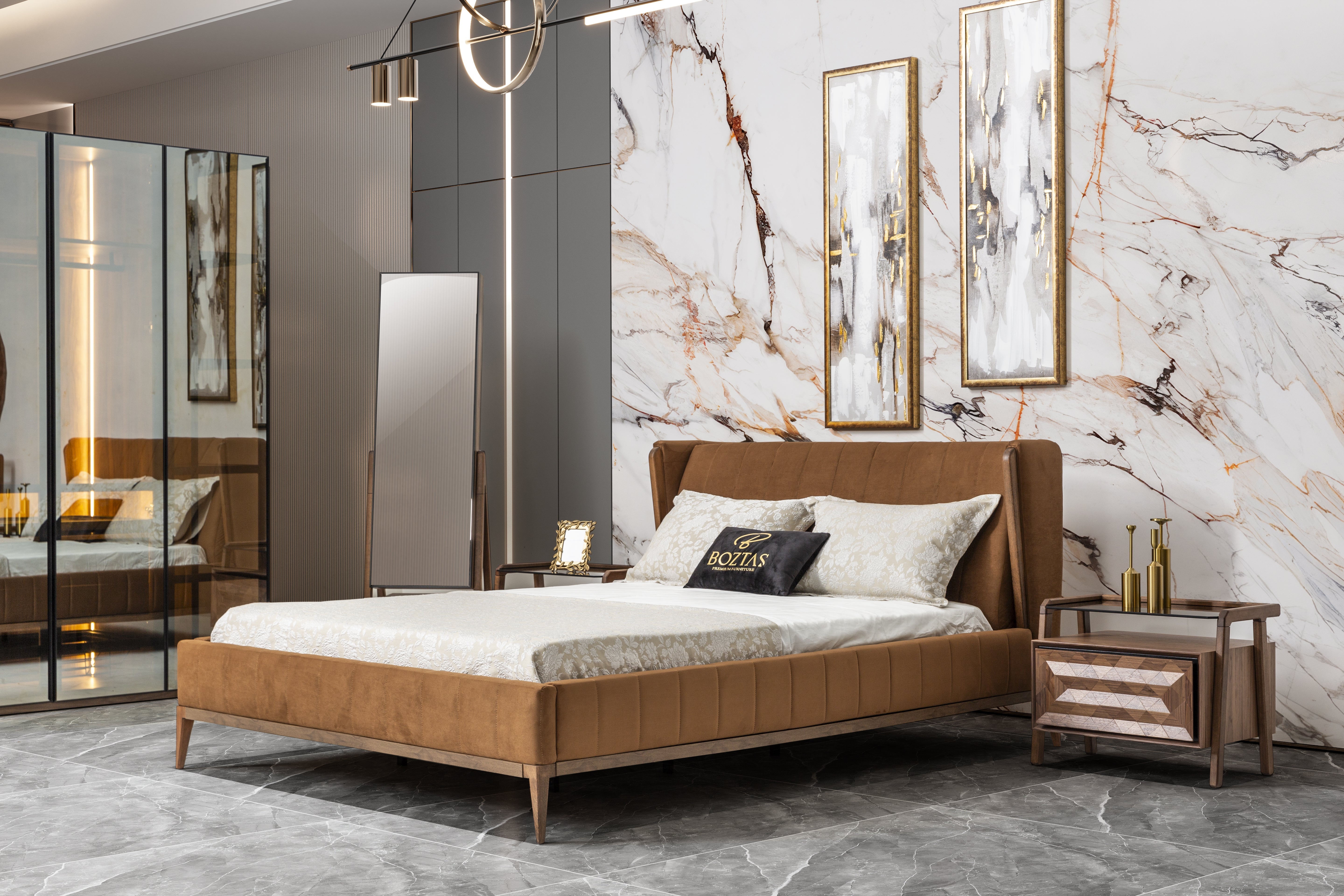 Maserati bedroom set by Netline Home Interior featuring a stylish bed, nightstands, and matching bedroom furniture in a modern design.