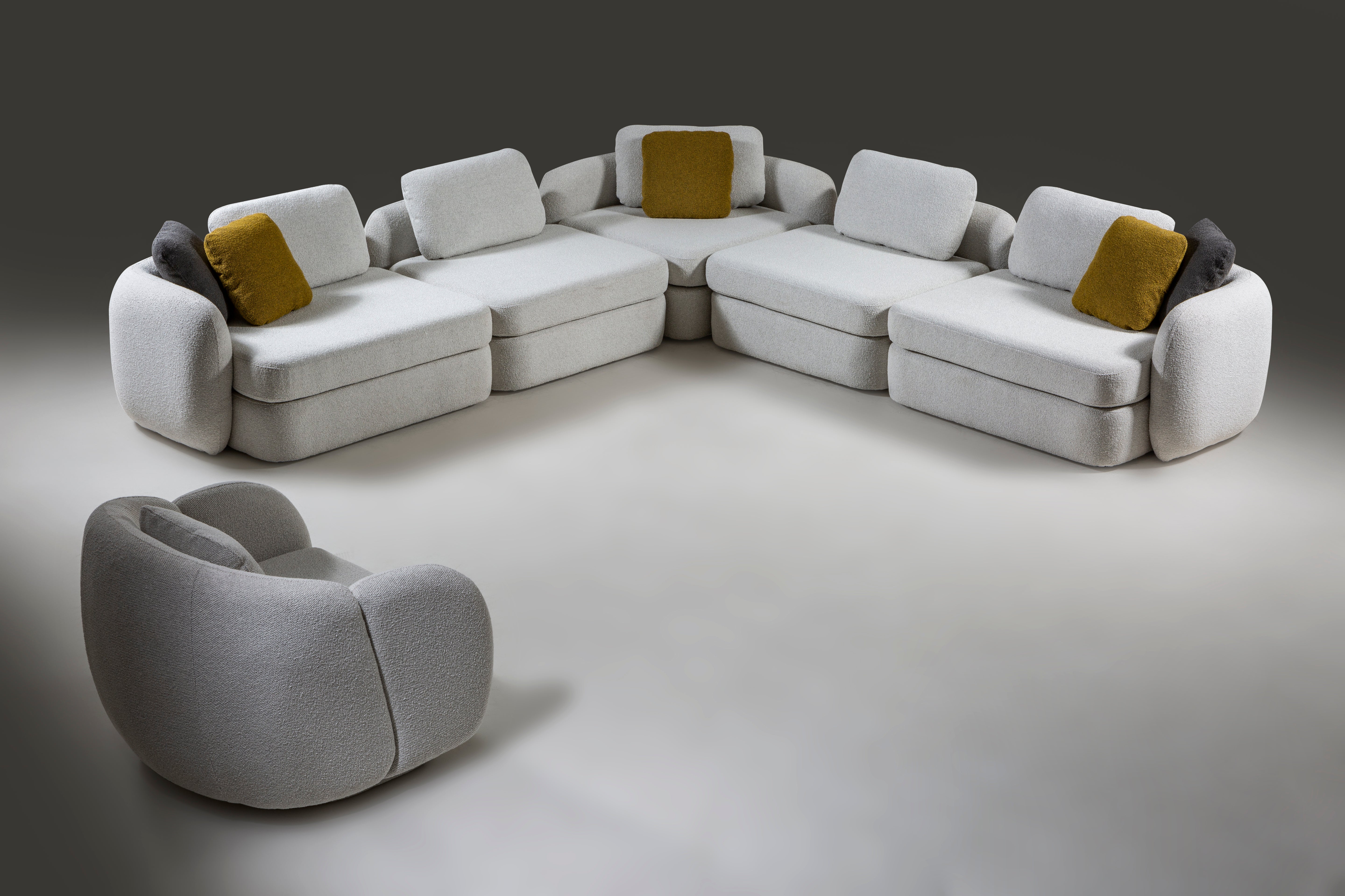 Spacious Netline Home Interior Parma Corner Sofa Set in a modern living room with plush cushions and a stylish design.