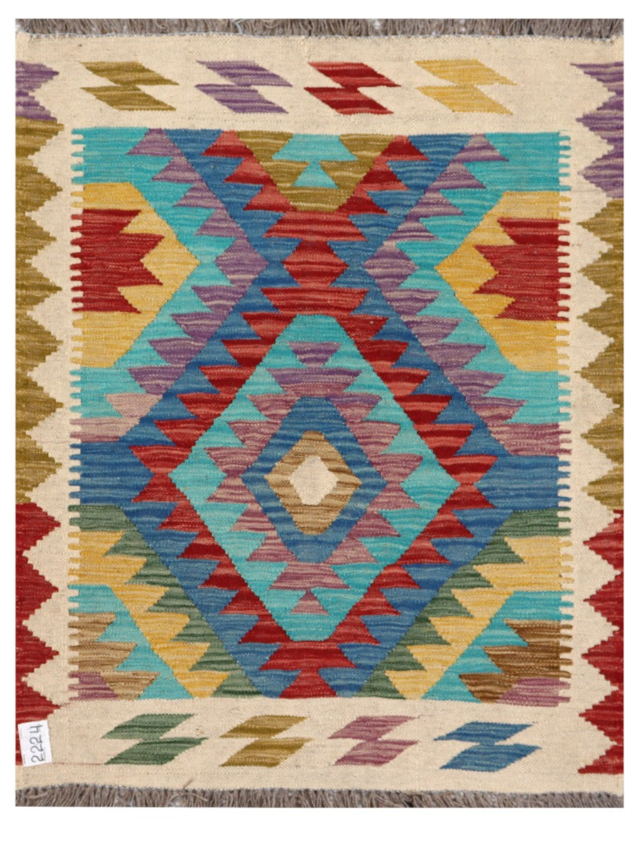 Maimana Afghanistan Kilim Rug - 109 x 84 cm