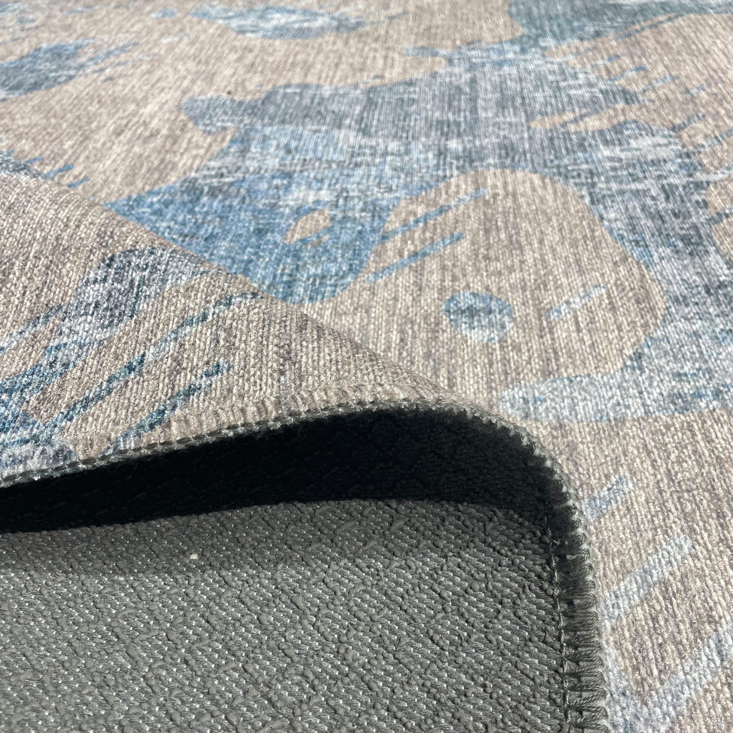 Netline Home Blue Navy Modern Machine Washable Chenille Rug Design 2228-02 - Gallery Image 4 - Netline Home