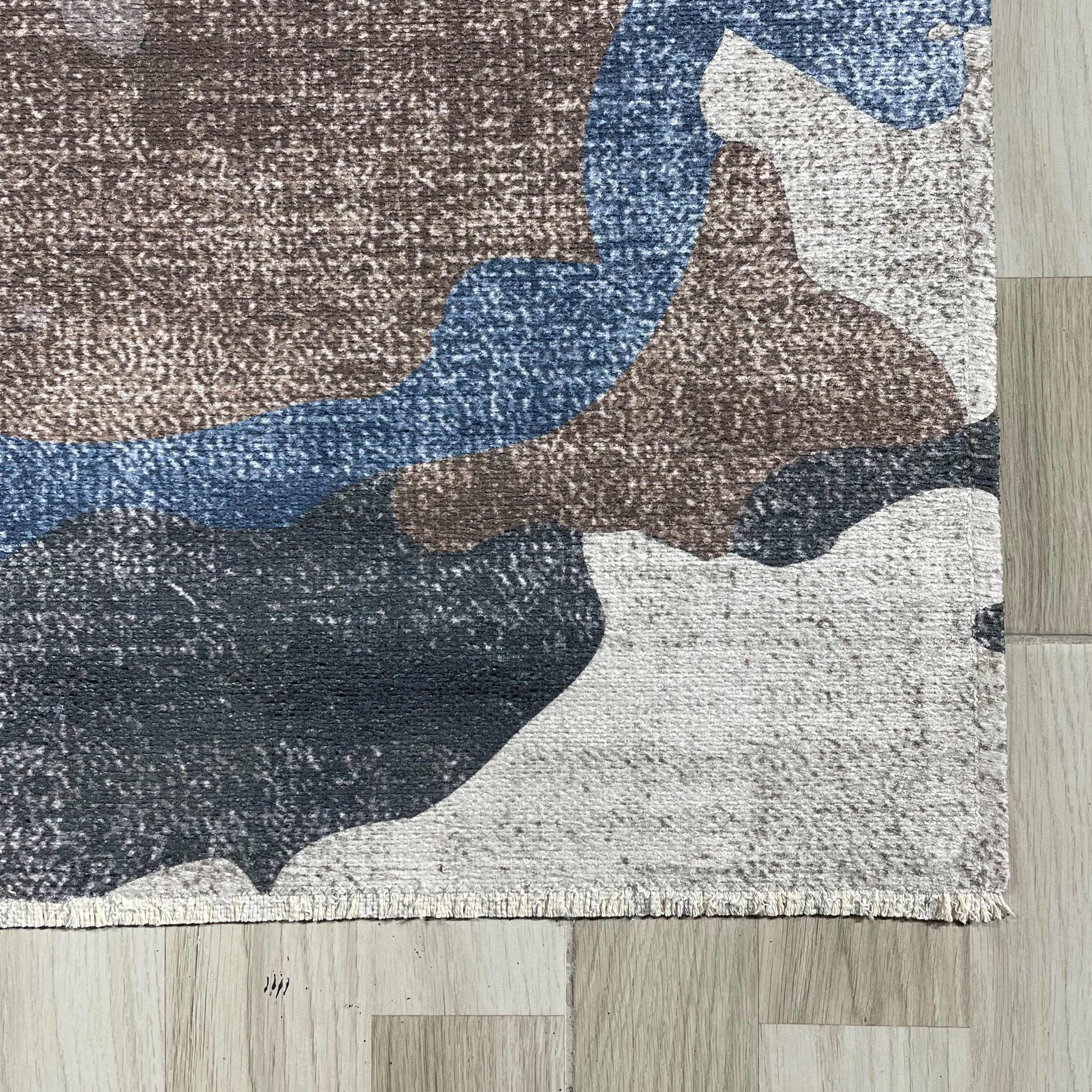 Netline Home Gray Silver Lilac Purple Modern Machine Washable Chenille Rug Design 2229-02 - Detailed Photoshoot - Netline Home