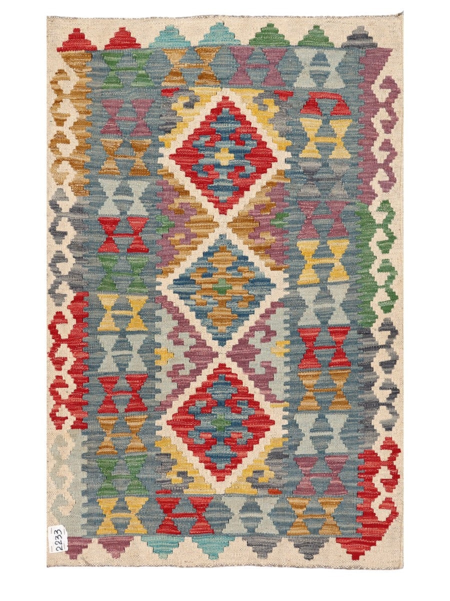 Maimana Afghanistan Kilim Rug - 126 x 79 cm