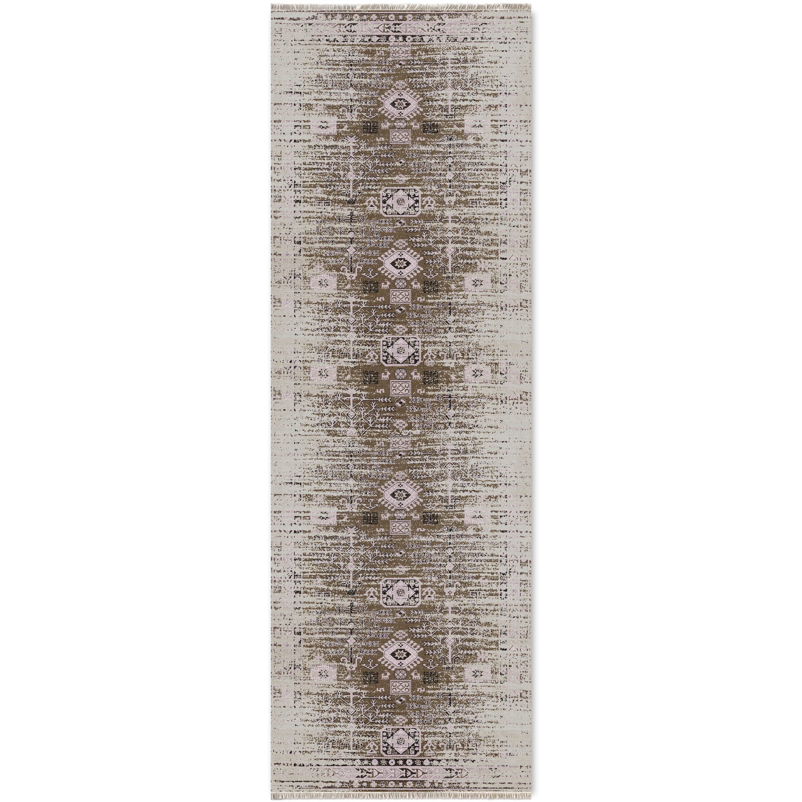 Netline Home Green Khaki Vintage Machine Washable Chenille Rug Design NH7086 - Gallery Image 6 - Netline Home