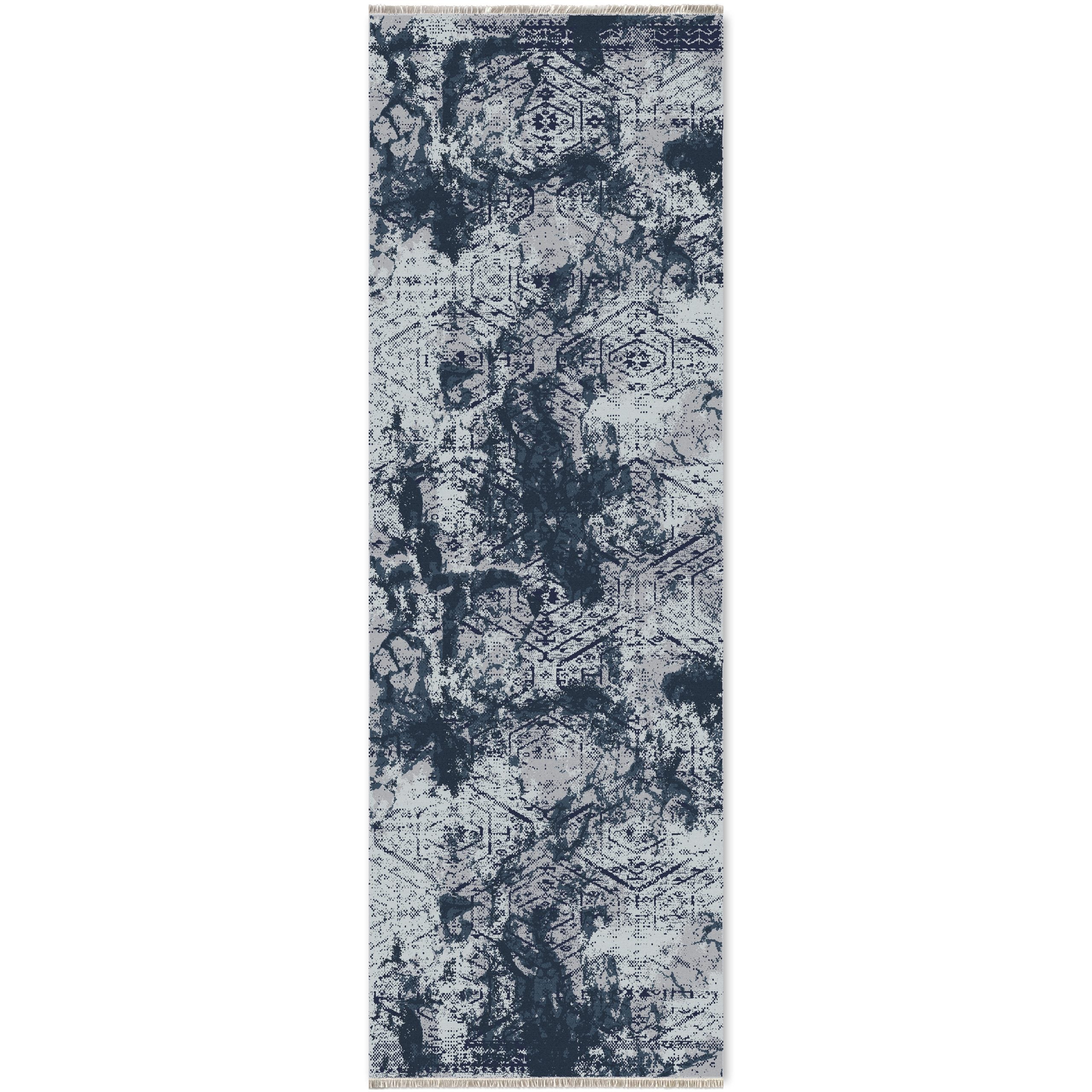 Netline Home Blue Navy Modern Machine Washable Chenille Rug Design NH7087 - Gallery Image 6 - Netline Home