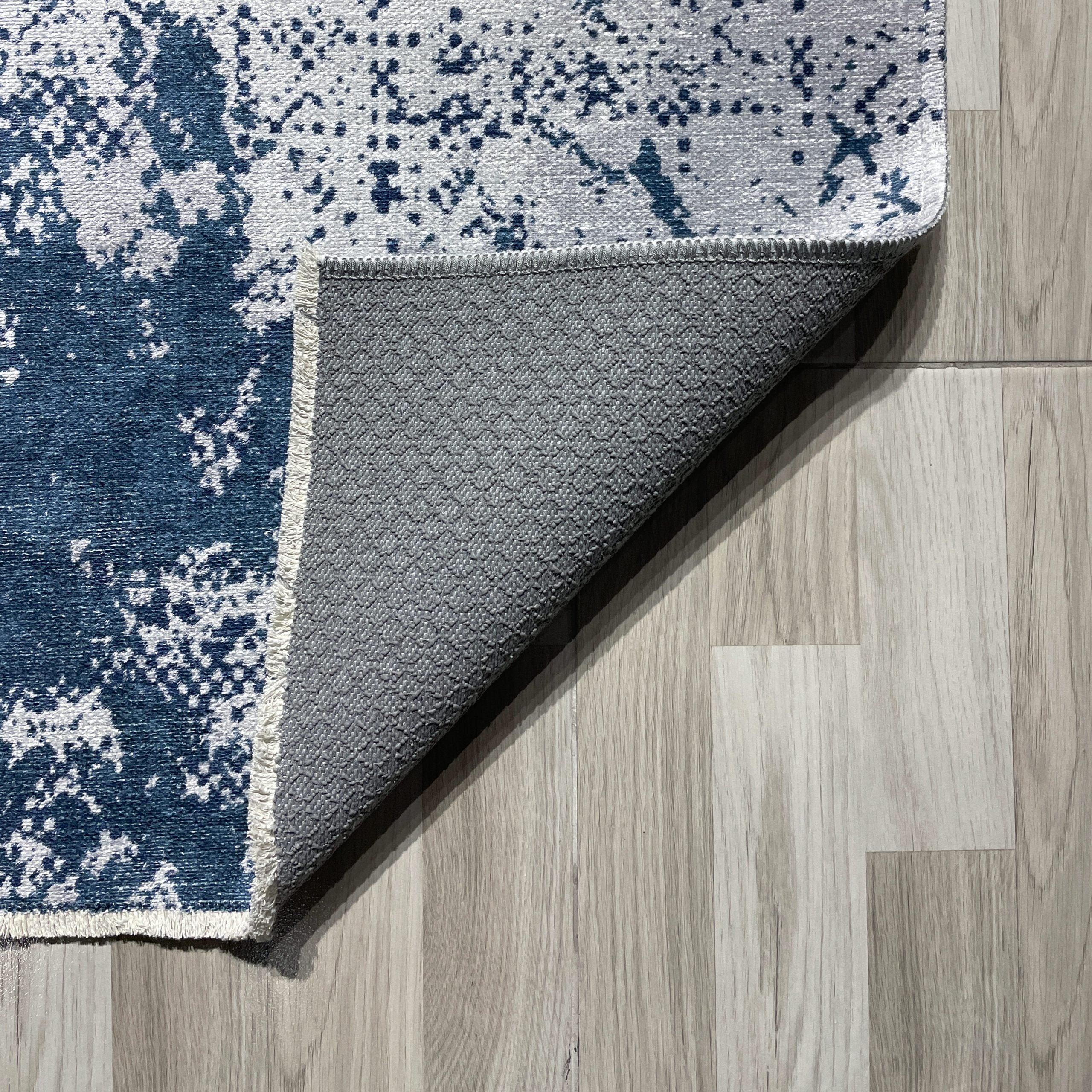 Netline Home Blue Navy Modern Machine Washable Chenille Rug Design 2250-02 - Gallery Image 3 - Netline Home