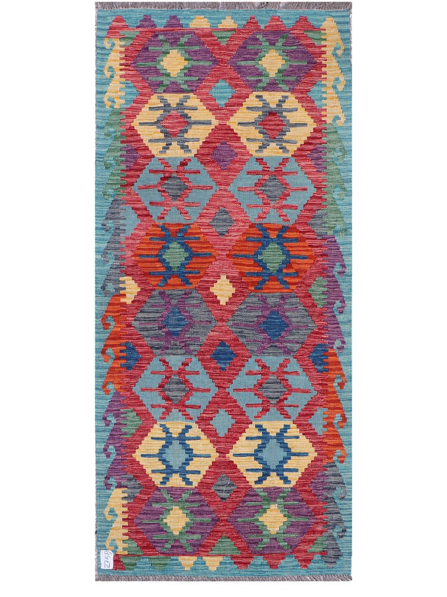 Maimana Afghanistan Kilim Rug - 198 x88 cm