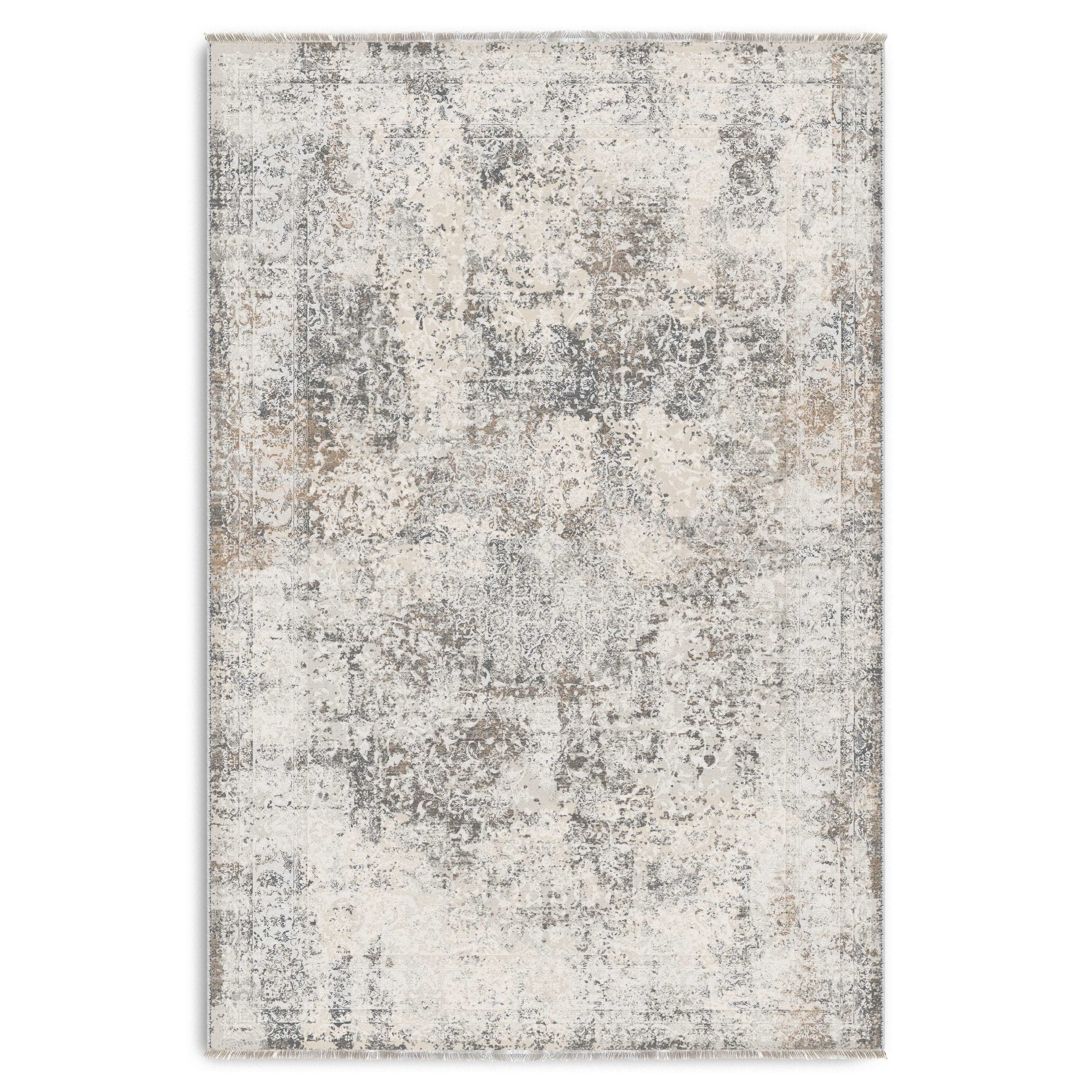 Netline Home Cream White Classic Vintage Machine Washable Chenille Rug Design 190-01 - Hilltop Photoshoot - Netline Home