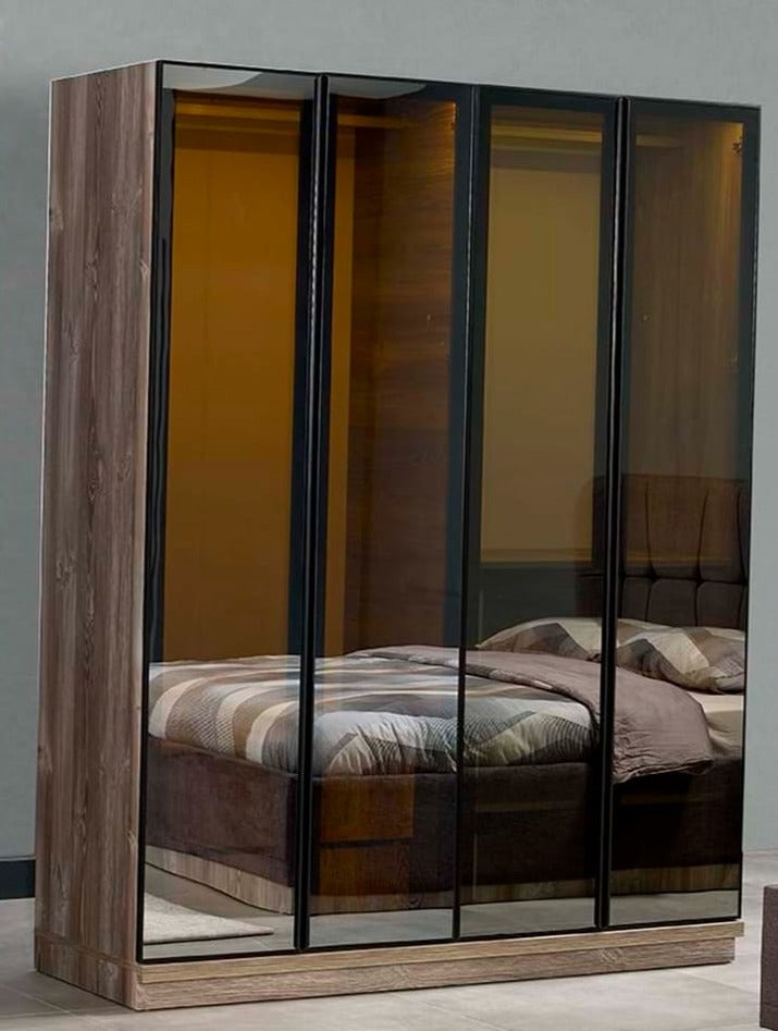 Netline Home Interior Oscar wardrobe storage unit in a bedroom, featuring sleek design and ample space for clothing and accessories.