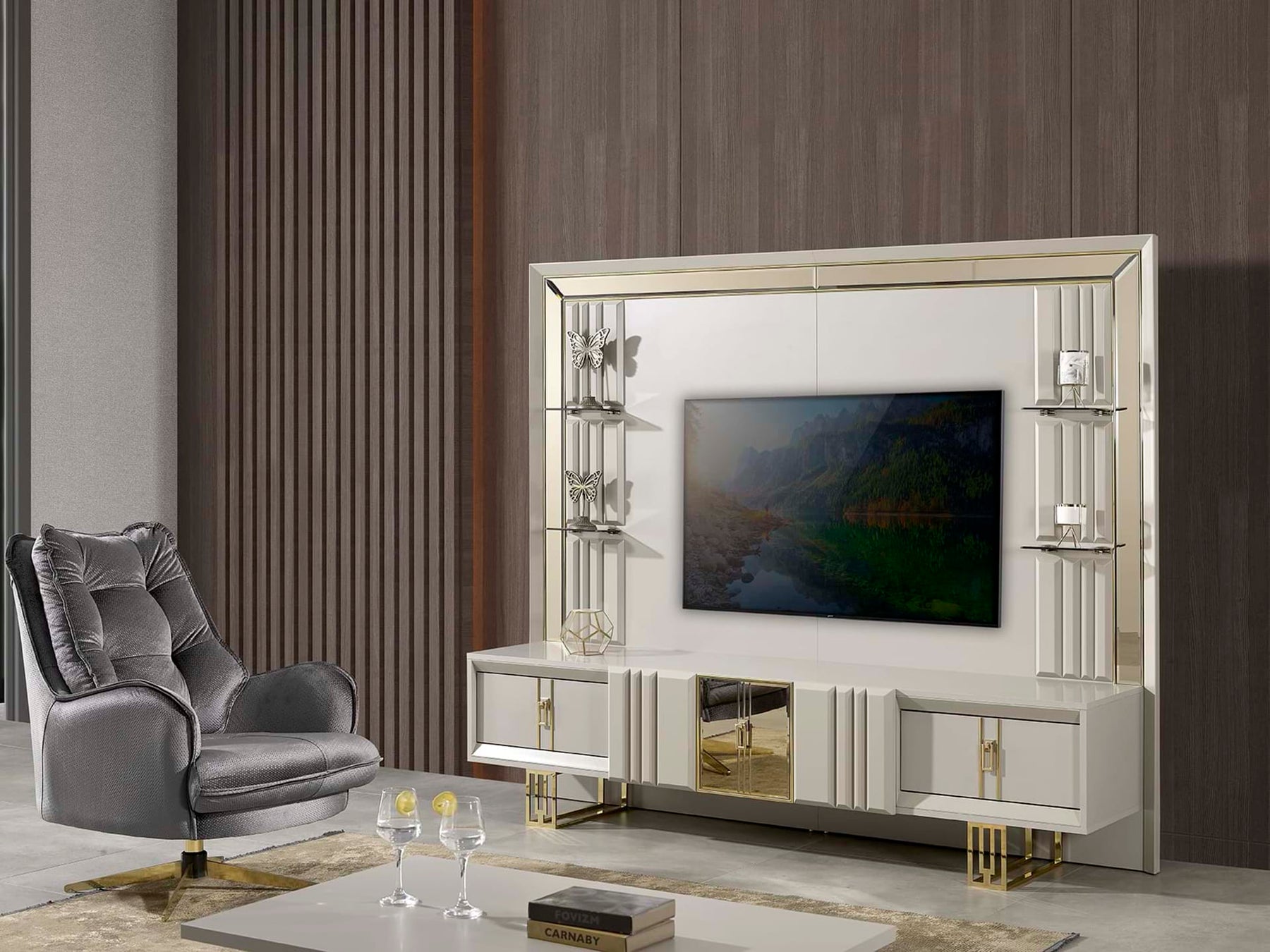 Armani Tv Unit by Netline Interiors