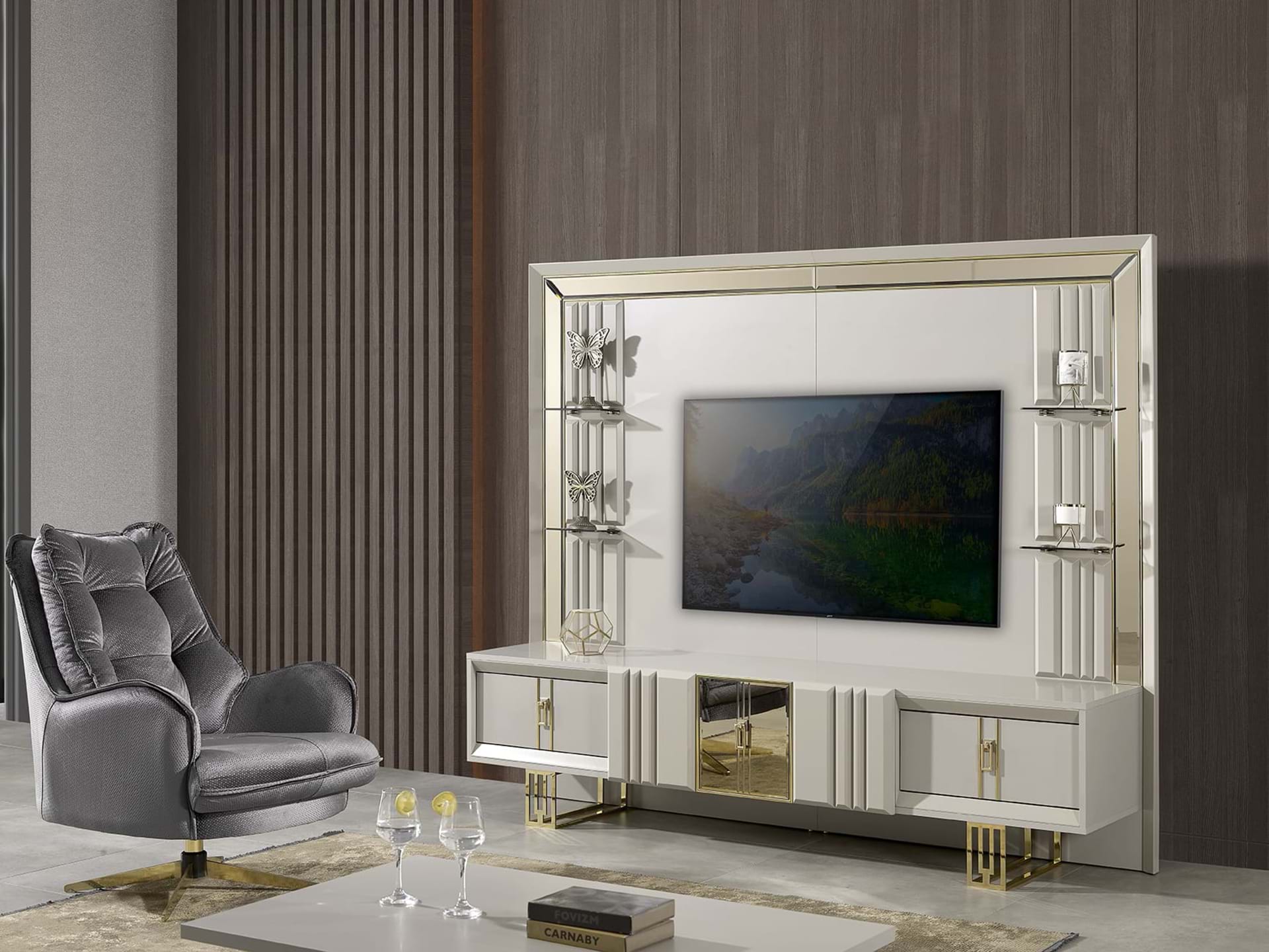 Armani Tv Unit by Netline Interiors