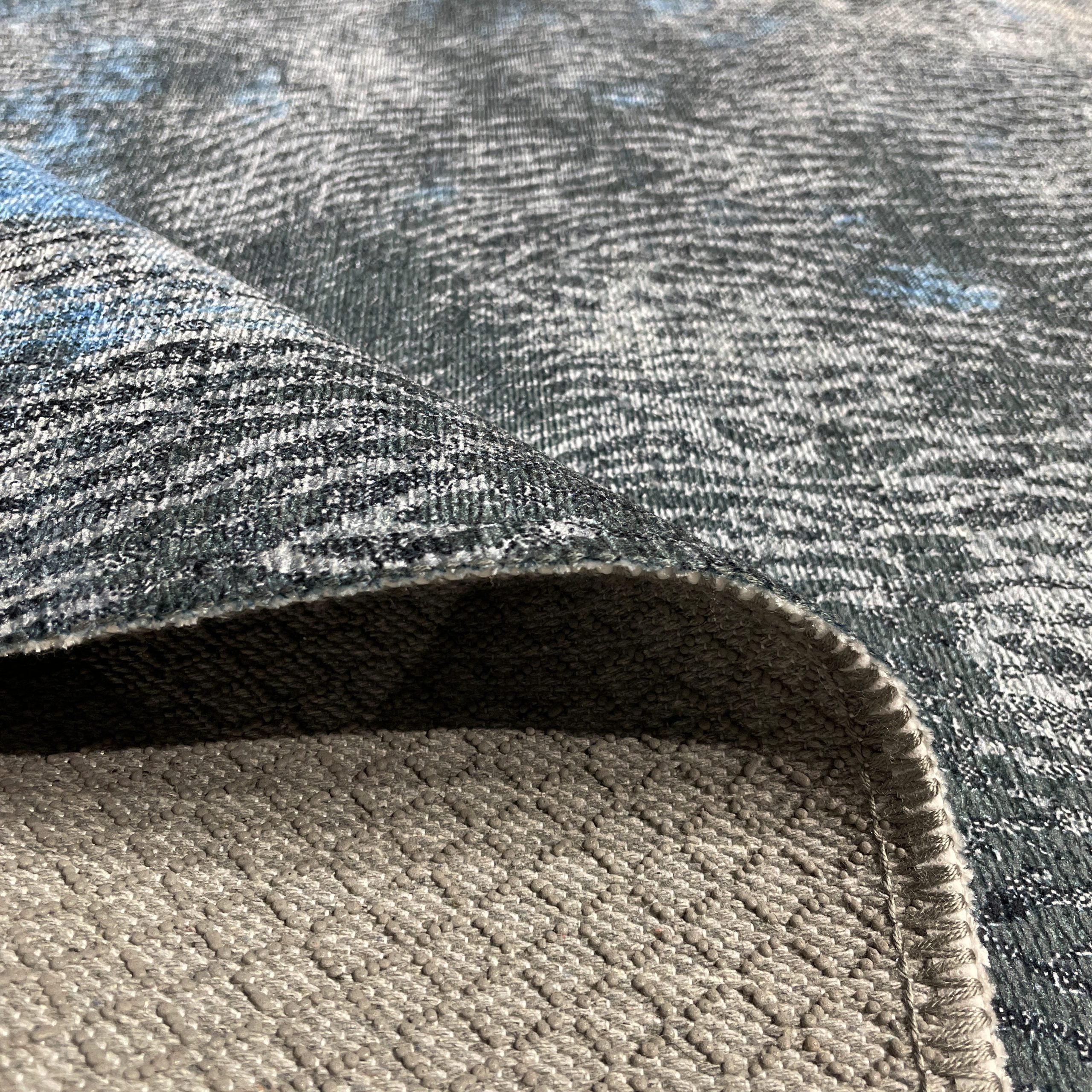 Netline Home Blue Navy Modern Machine Washable Chenille Rug Design 321-01 - Gallery Image 4 - Netline Home