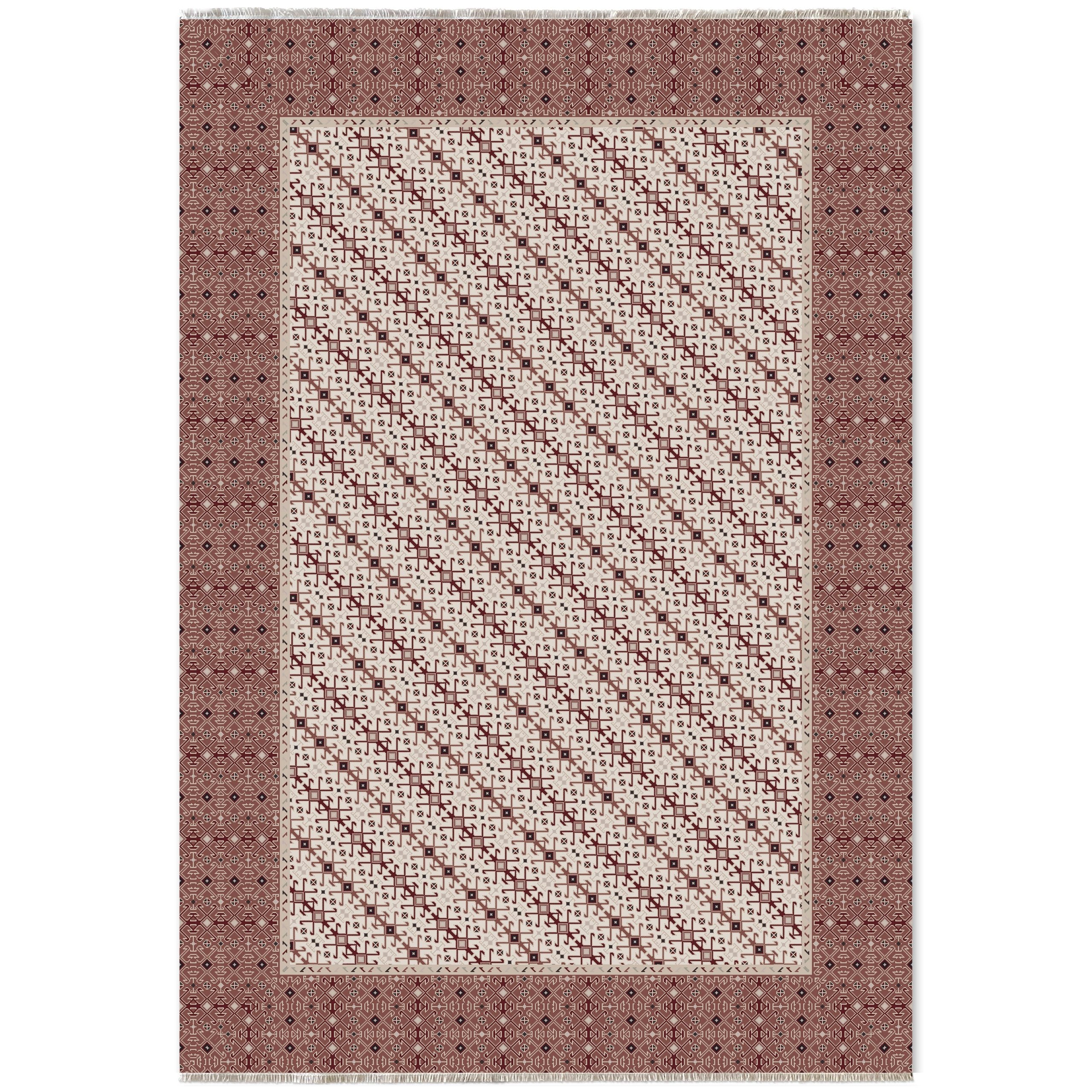 Netline Home Orange Terracotta Ethnic Classic Machine Washable Chenille Rug Design 342-01 - Hilltop Photoshoot - Netline Home