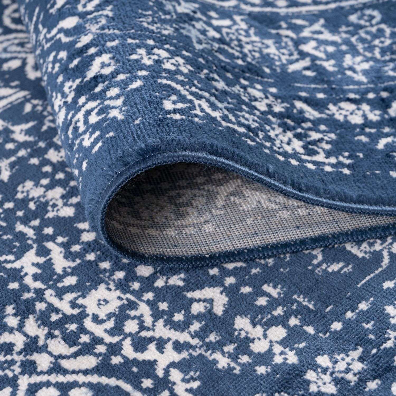 Blue Montana Rug by The Rugs featuring a detailed geometric pattern, perfect for adding style to living spaces.