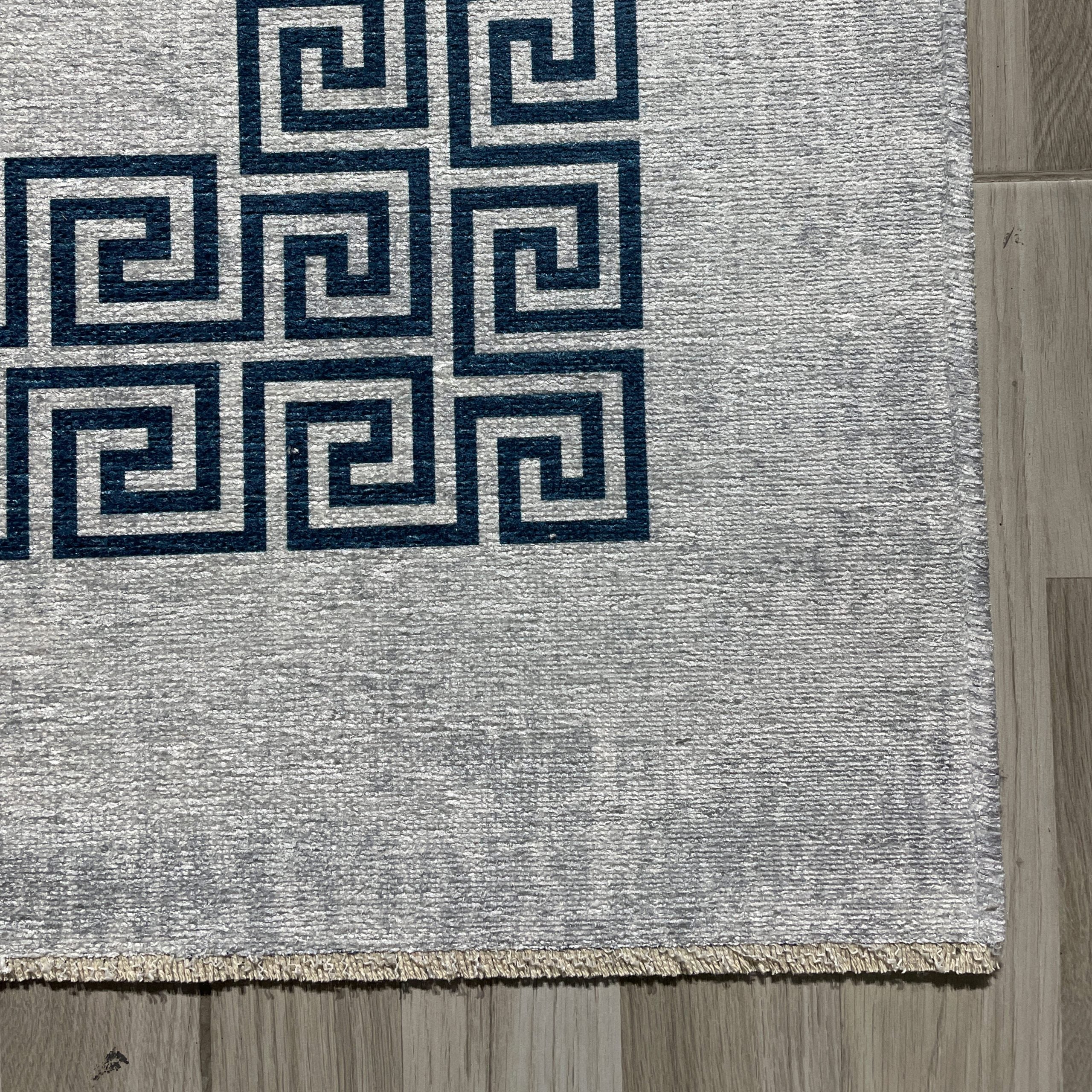 Netline Home Gray Silver Classic Modern Machine Washable Chenille Rug Design 380-01 - Detailed Photoshoot - Netline Home