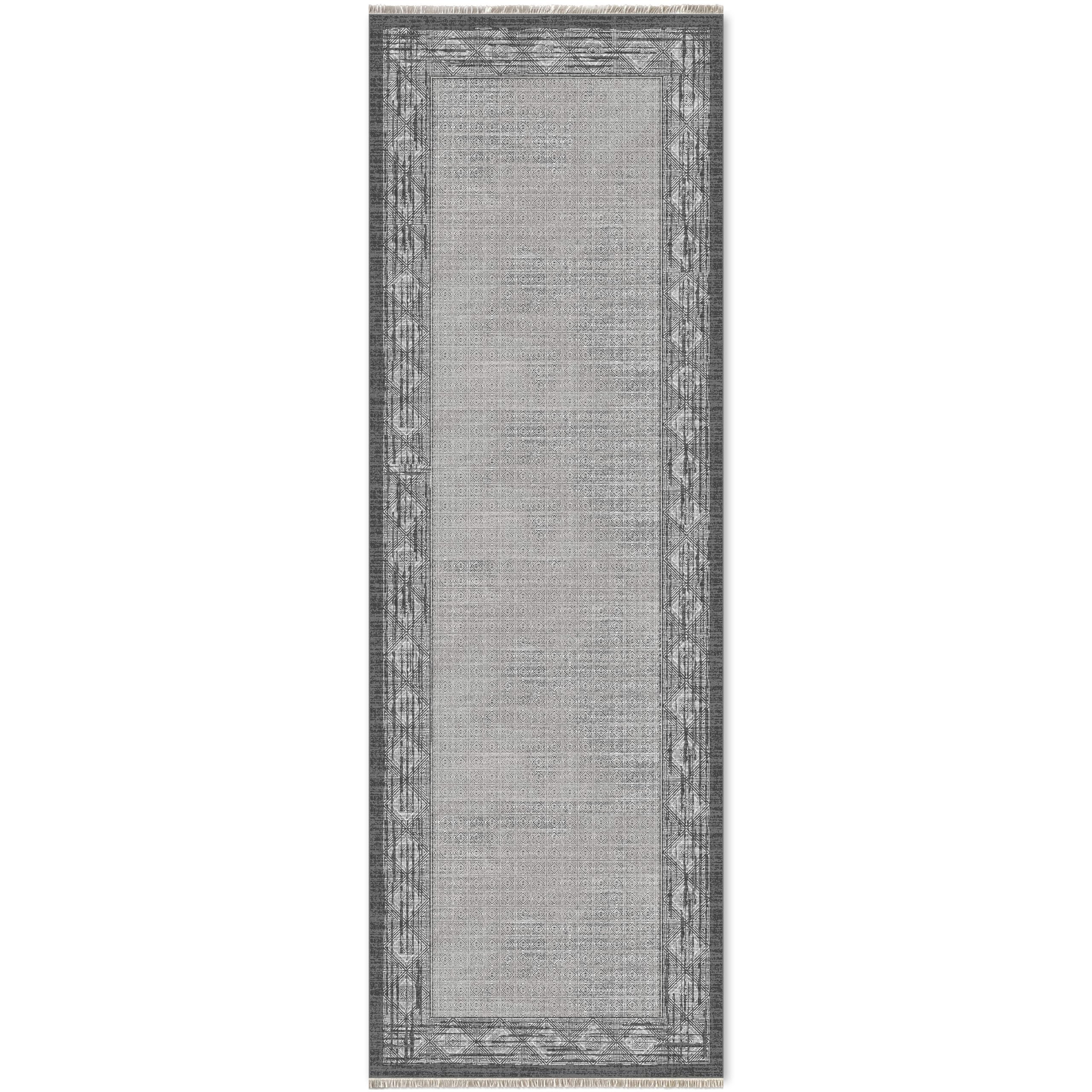 Netline Home Gray Silver Classic Modern Machine Washable Chenille Rug Design NH7053 - Gallery Image 6 - Netline Home