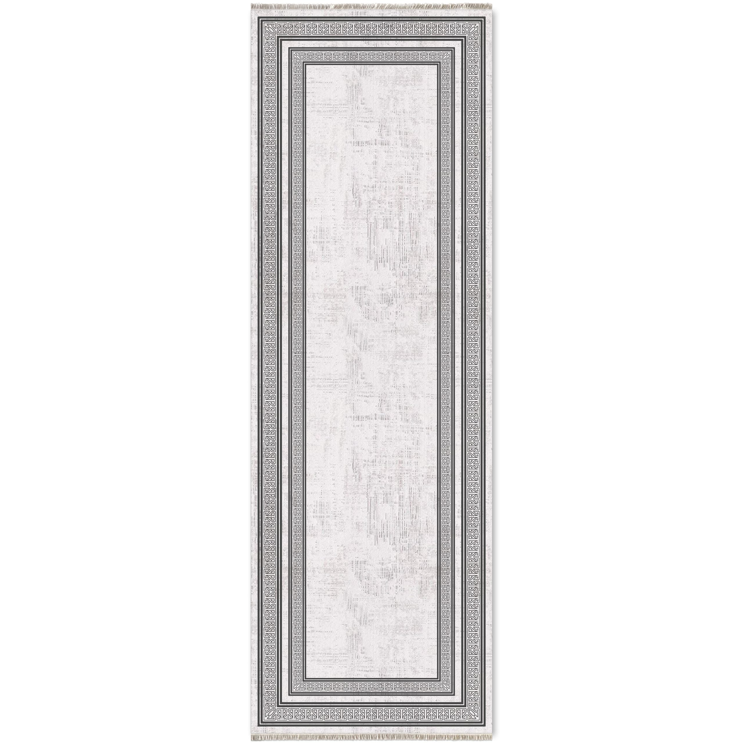 Netline Home Gray Silver Classic Modern Machine Washable Chenille Rug Design NH7054 - Gallery Image 6 - Netline Home