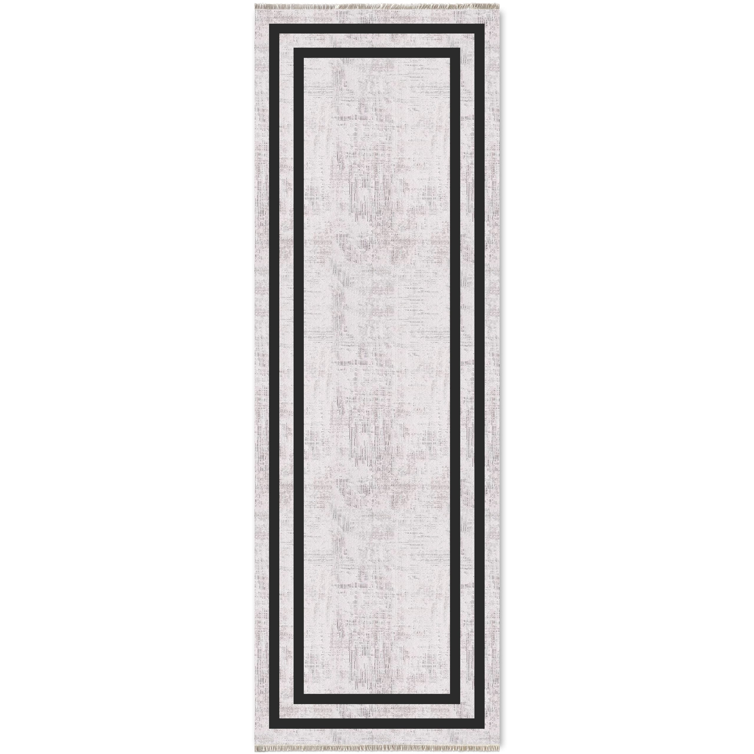 Netline Home Gray Silver Black Anthracite Classic Modern Machine Washable Chenille Rug Design 387-03 - Gallery Image 6 - Netline Home