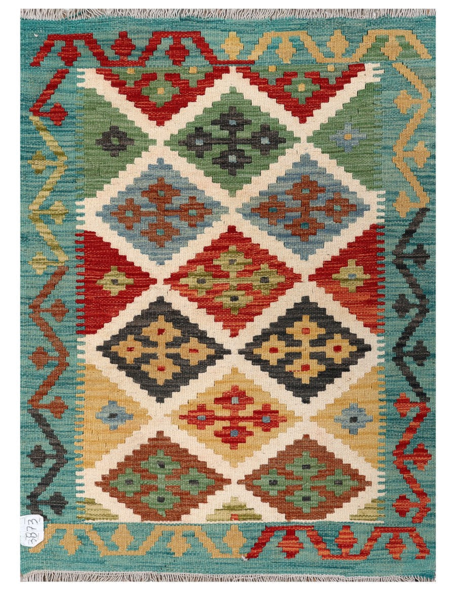 Maimana Afghanistan Kilim Rug - 113 x 82 cm