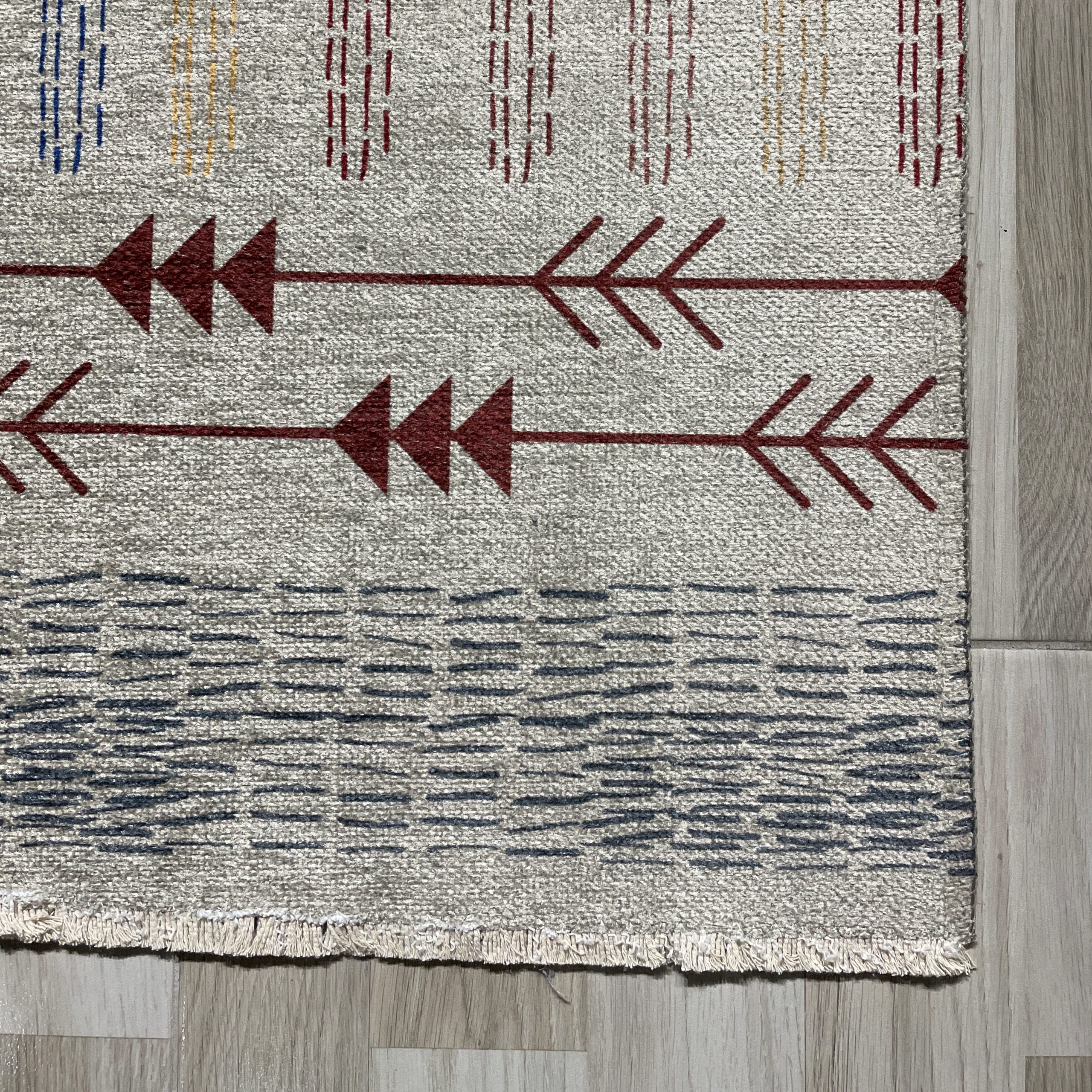 Netline Home Mink Brown Ethnic Machine Washable Chenille Rug Design 389-01 - Detailed Photoshoot - Netline Home