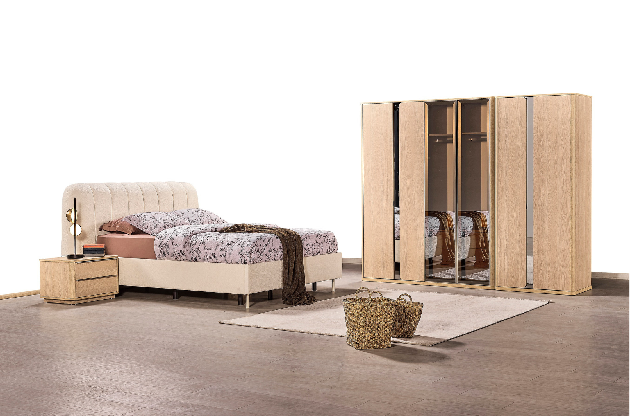 Elegant Perla bedroom furniture set by Netline Home Interior with a modern design and neutral color scheme.