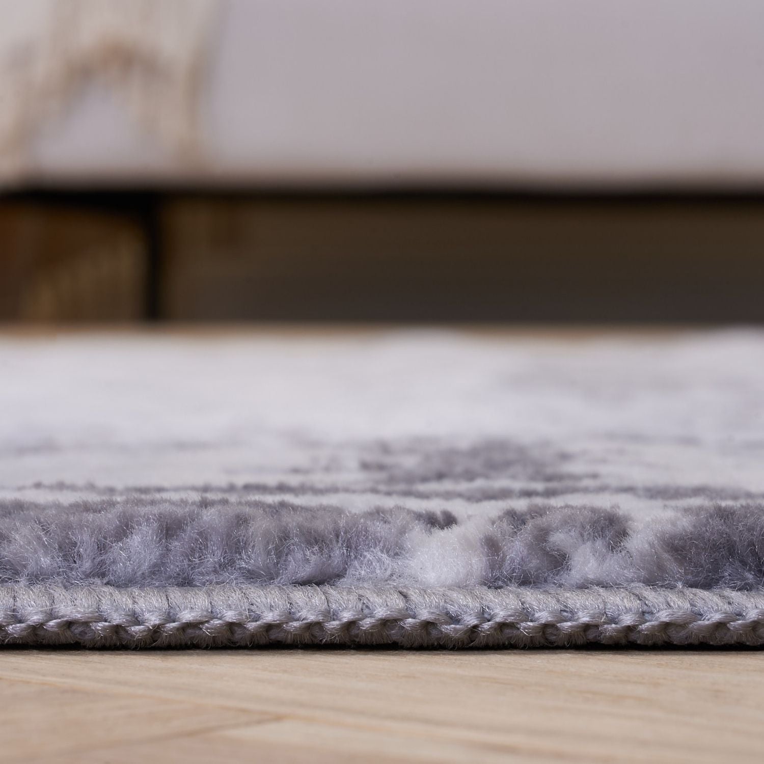 Montana Oriental Grey Rug by The Rugs, showcasing a textured grey pile with intricate oriental pattern design.