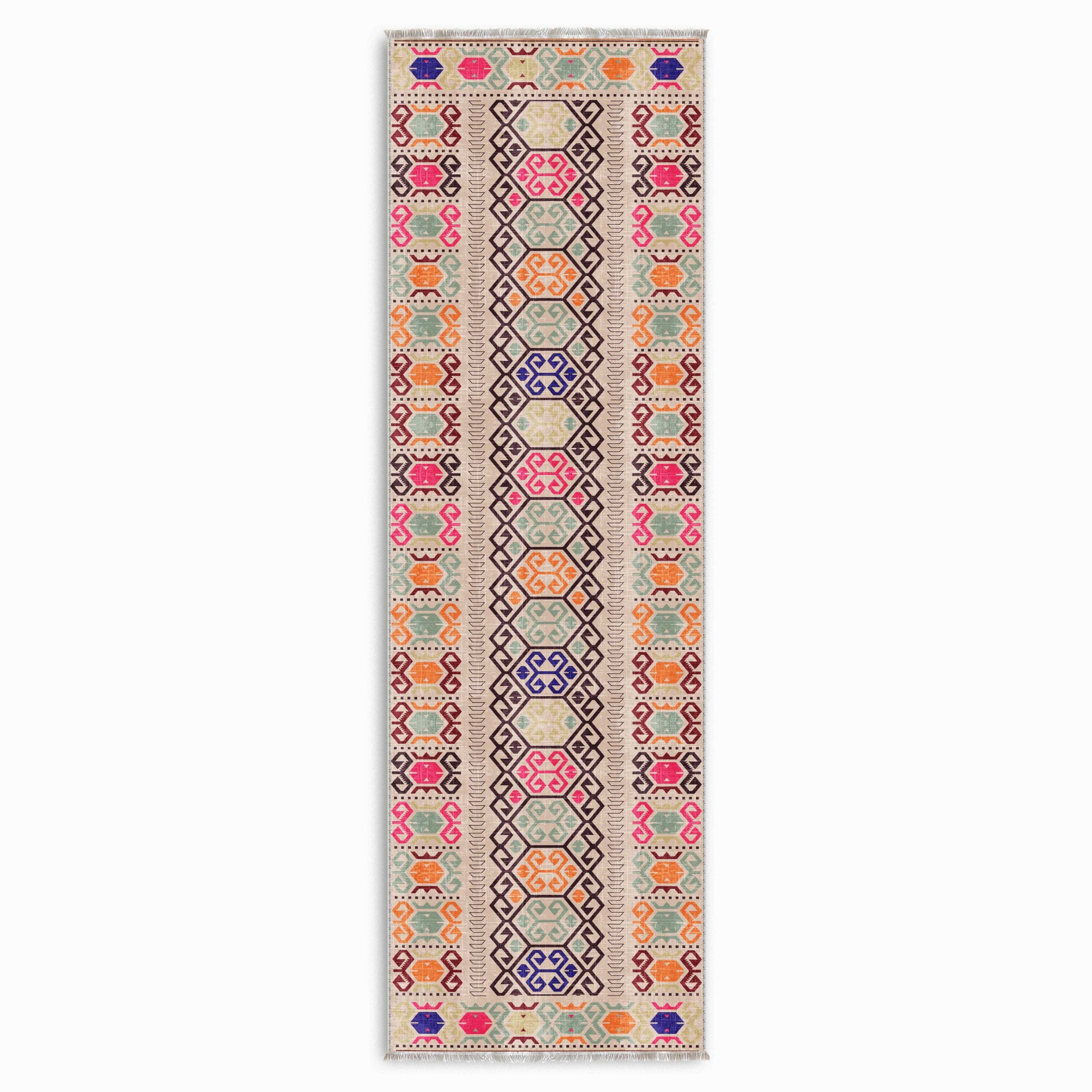 Netline Home Pink Fuchsia Ethnic Classic Machine Washable Chenille Rug Design NH7162 - Gallery Image 7 - Netline Home