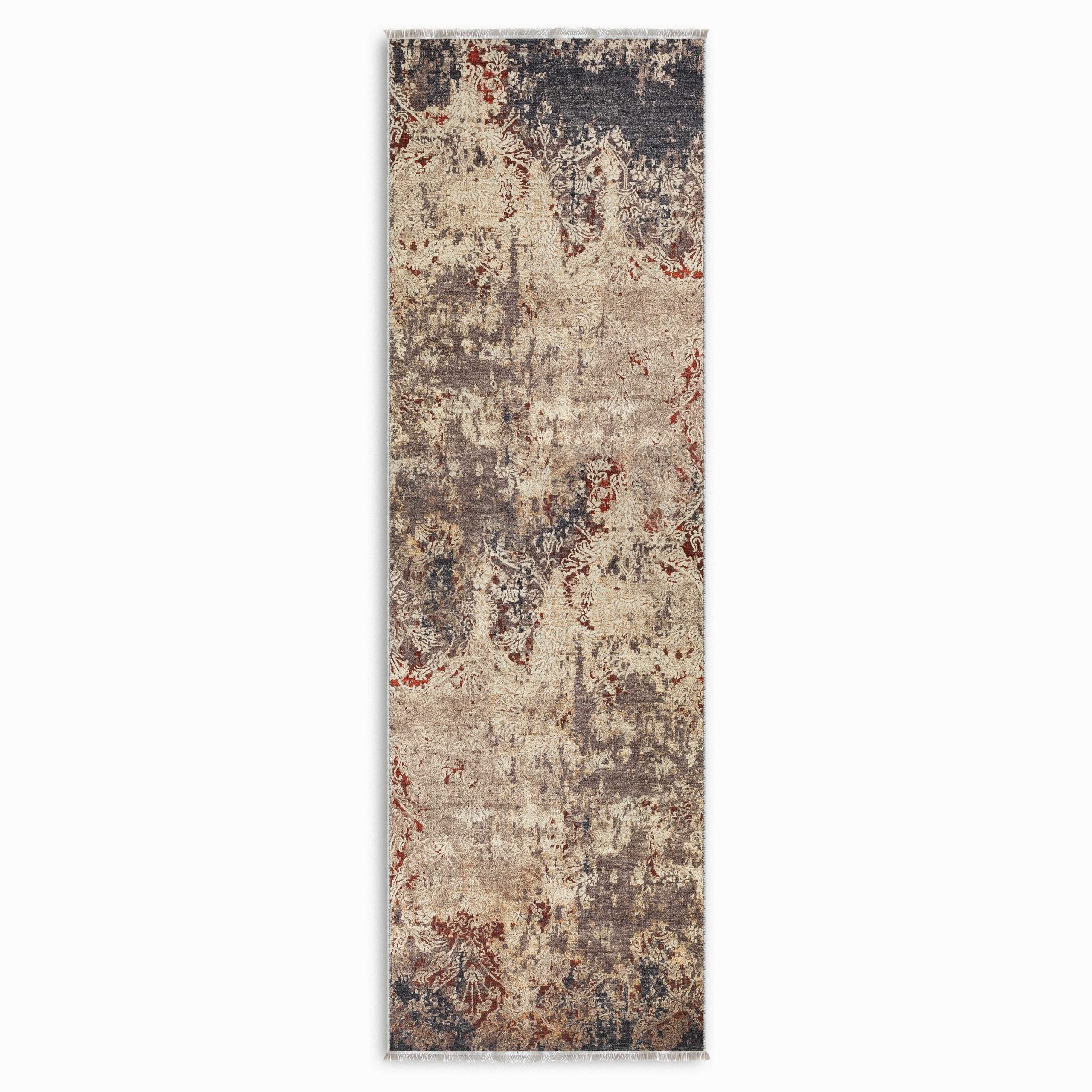Netline Home Gray Silver Mink Brown Ethnic Classic Vintage Machine Washable Chenille Rug Design 3015 - Gallery Image 7 - Netline Home