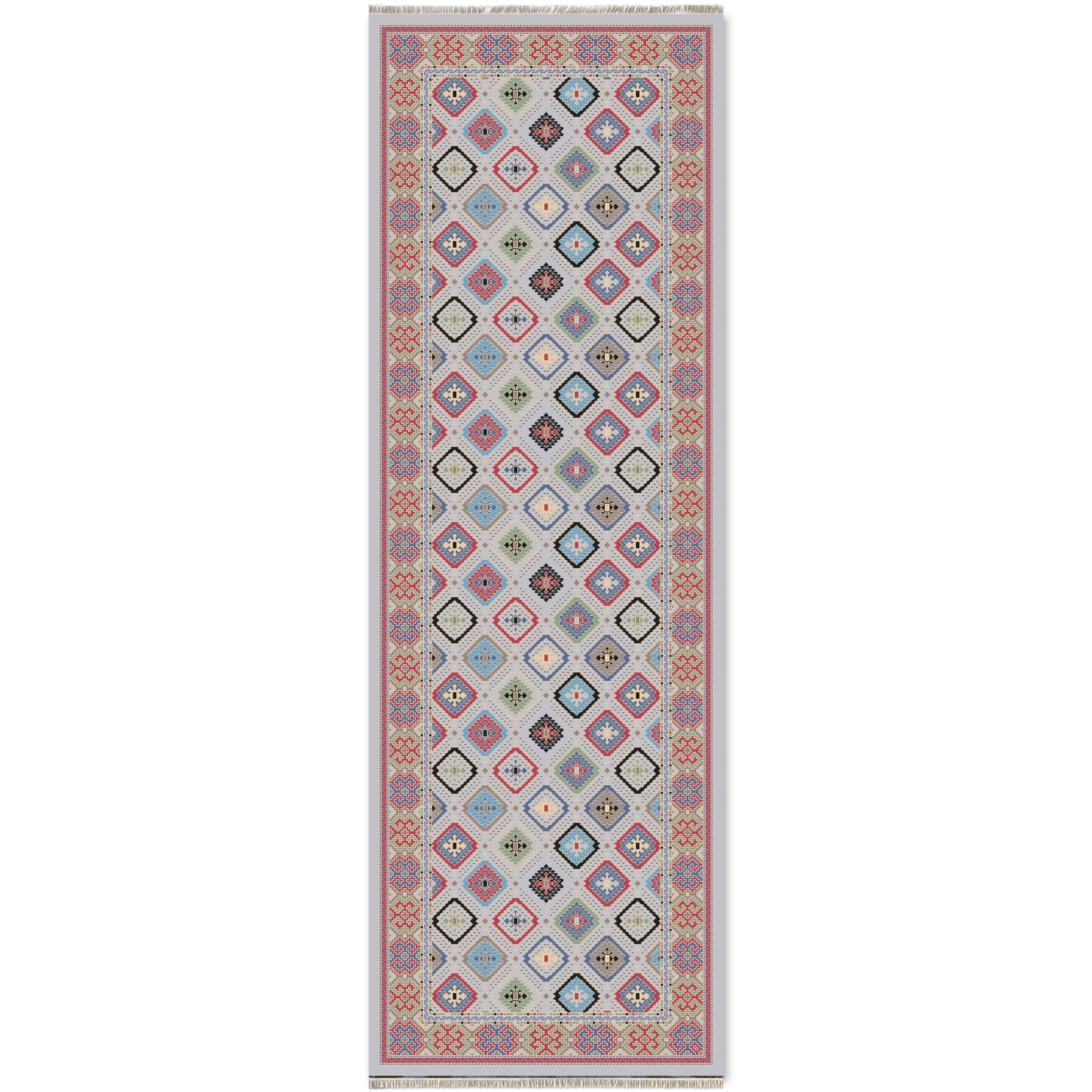 Netline Home Pink Fuchsia Yellow Gold Ethnic Machine Washable Chenille Rug Design 403-01 - Gallery Image 6 - Netline Home