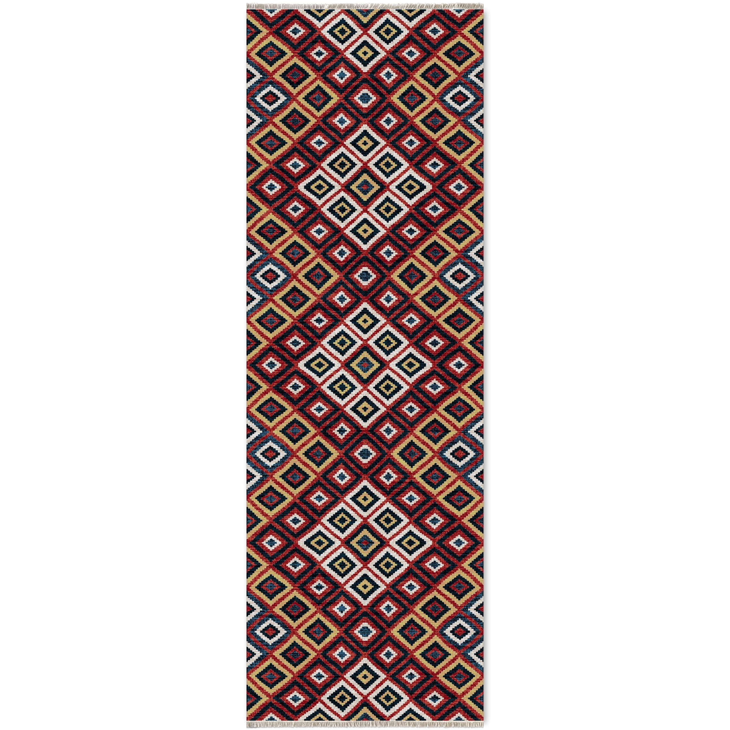 Netline Home Red Burgundy Ethnic Classic Machine Washable Chenille Rug Design 444-01 - Gallery Image 6 - Netline Home