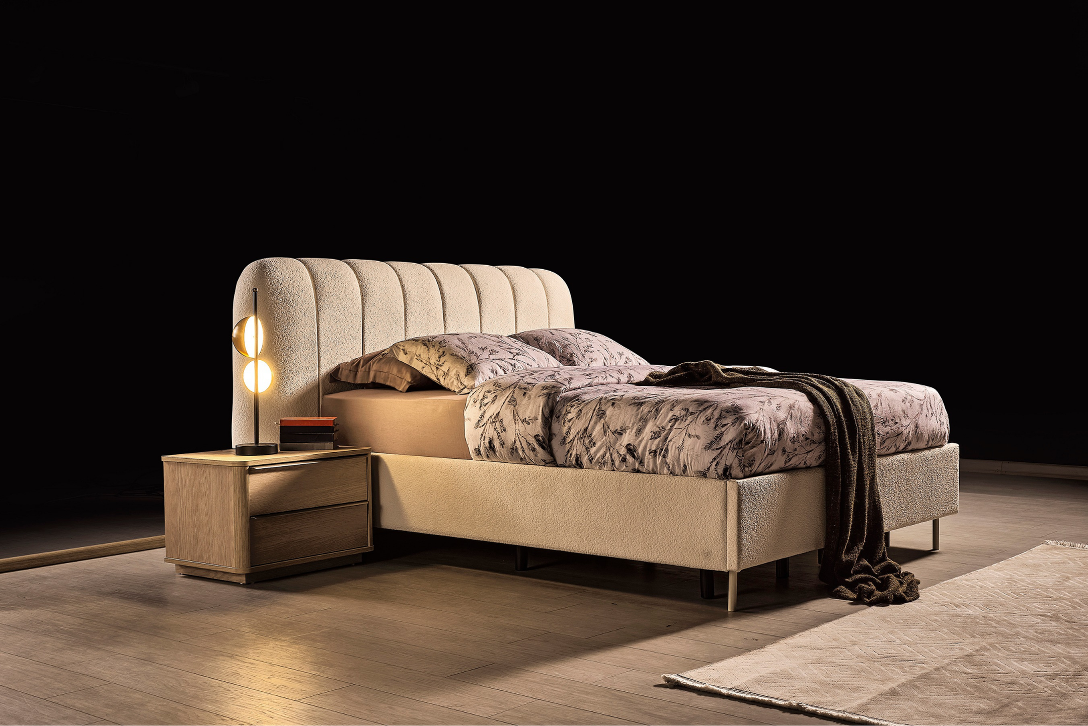 Modern Perla bedroom furniture by Netline Home Interior, featuring a stylish bed frame and matching decor in a contemporary interior.