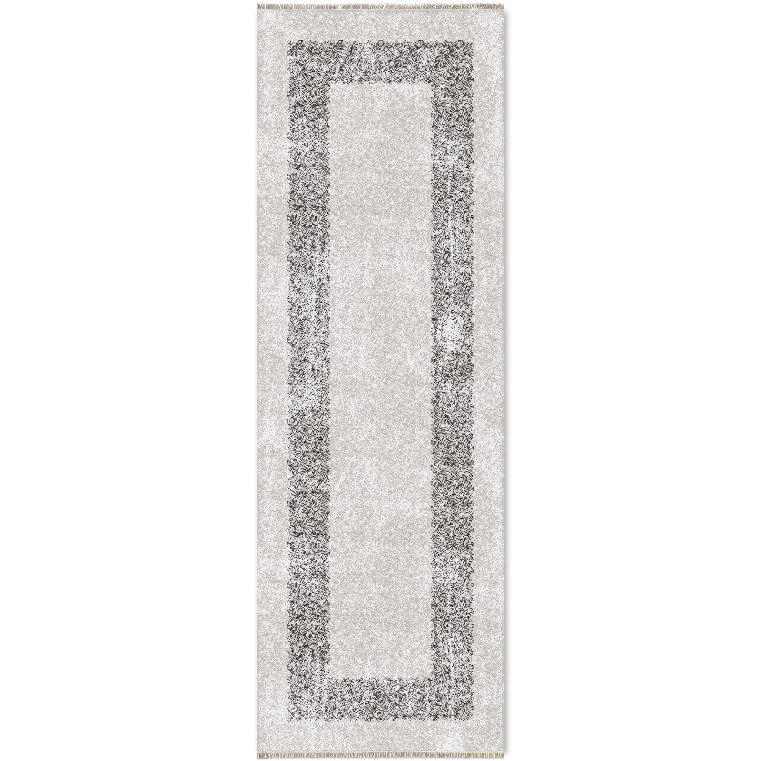 Netline Home Gray Silver Modern Machine Washable Chenille Rug Design NH7074 - Gallery Image 6 - Netline Home