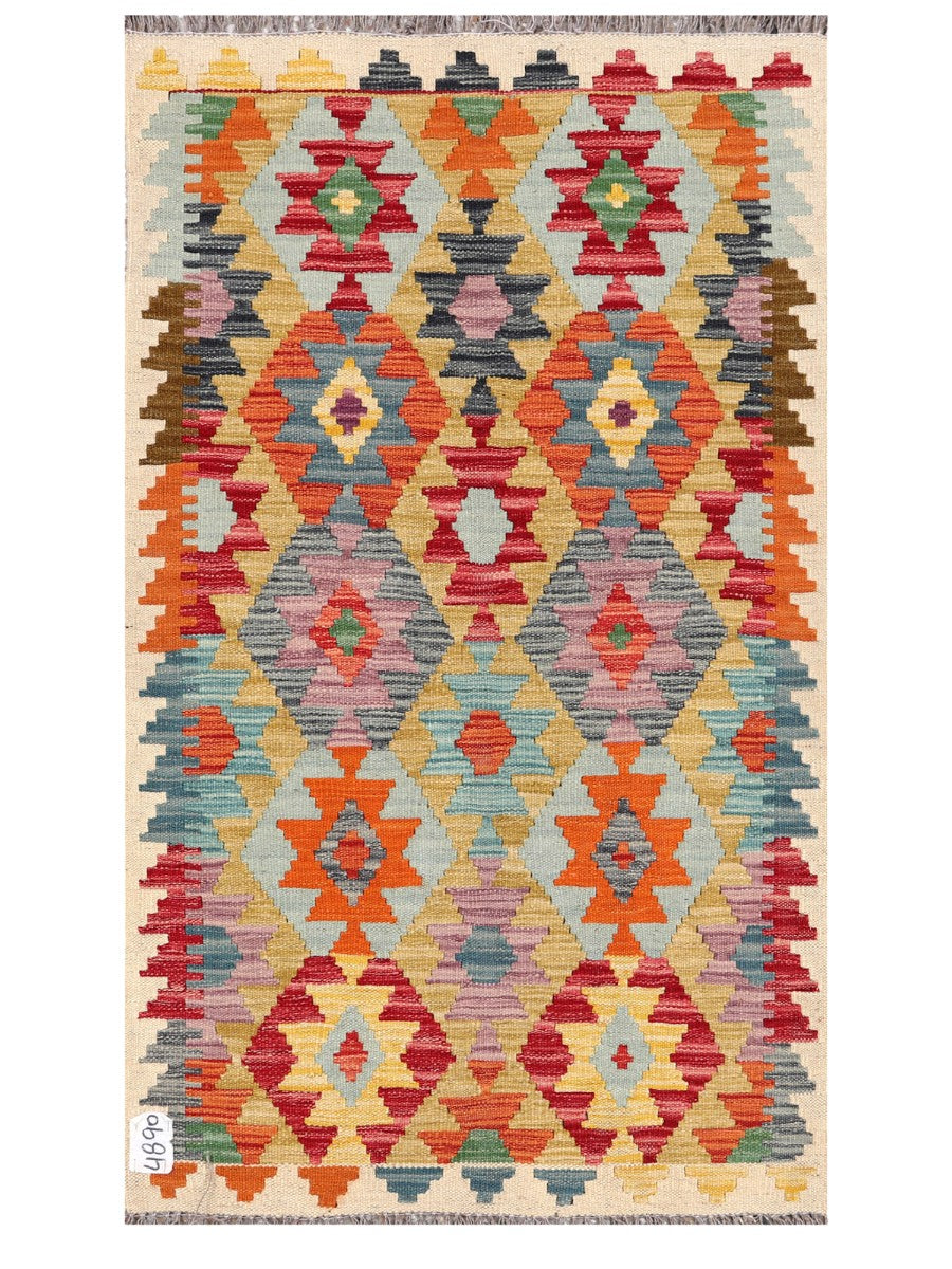Maimana Afghanistan Kilim Rug - 129 x 75 cm
