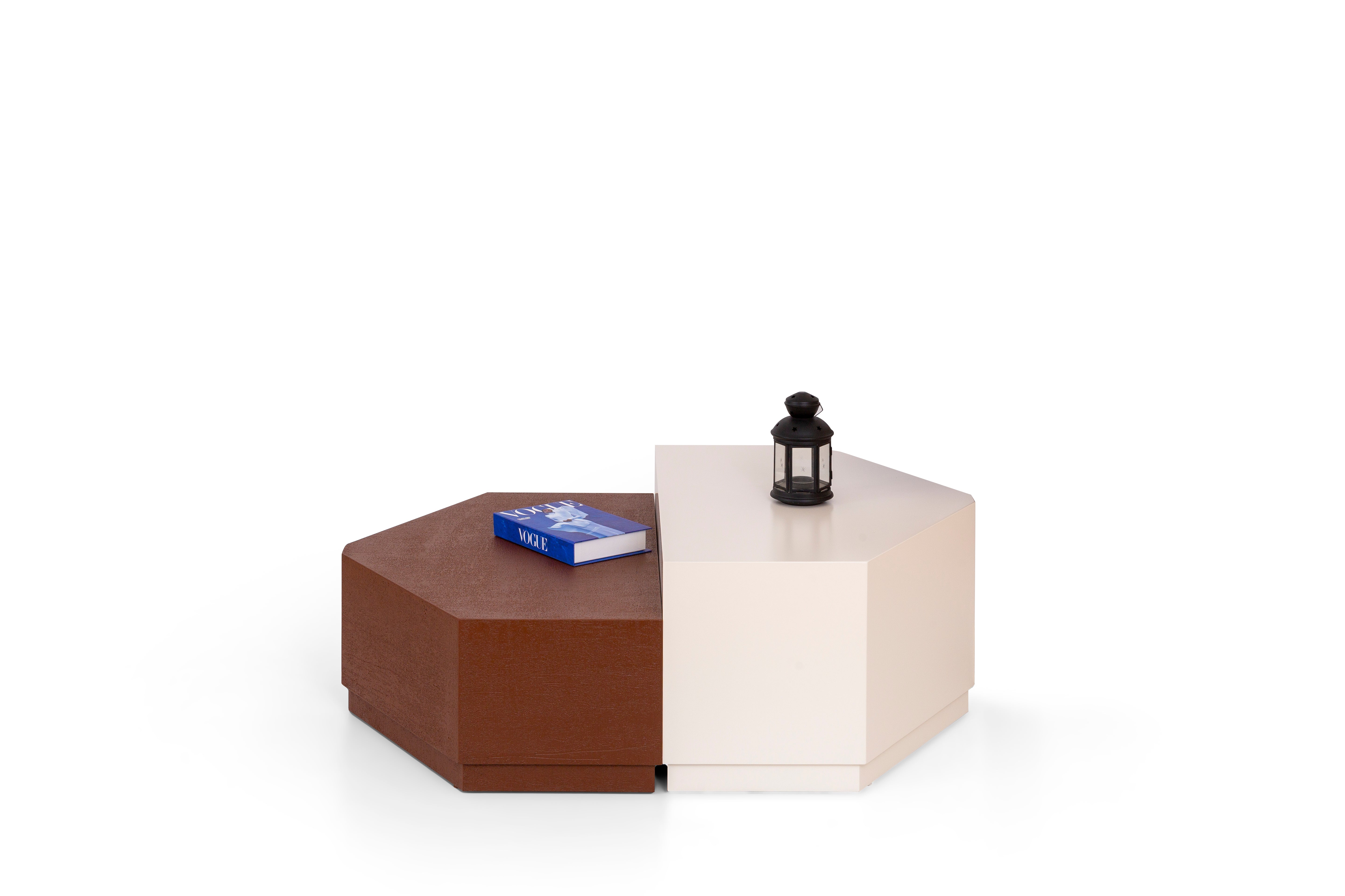 Pentagon coffee table set by Netline Interiors