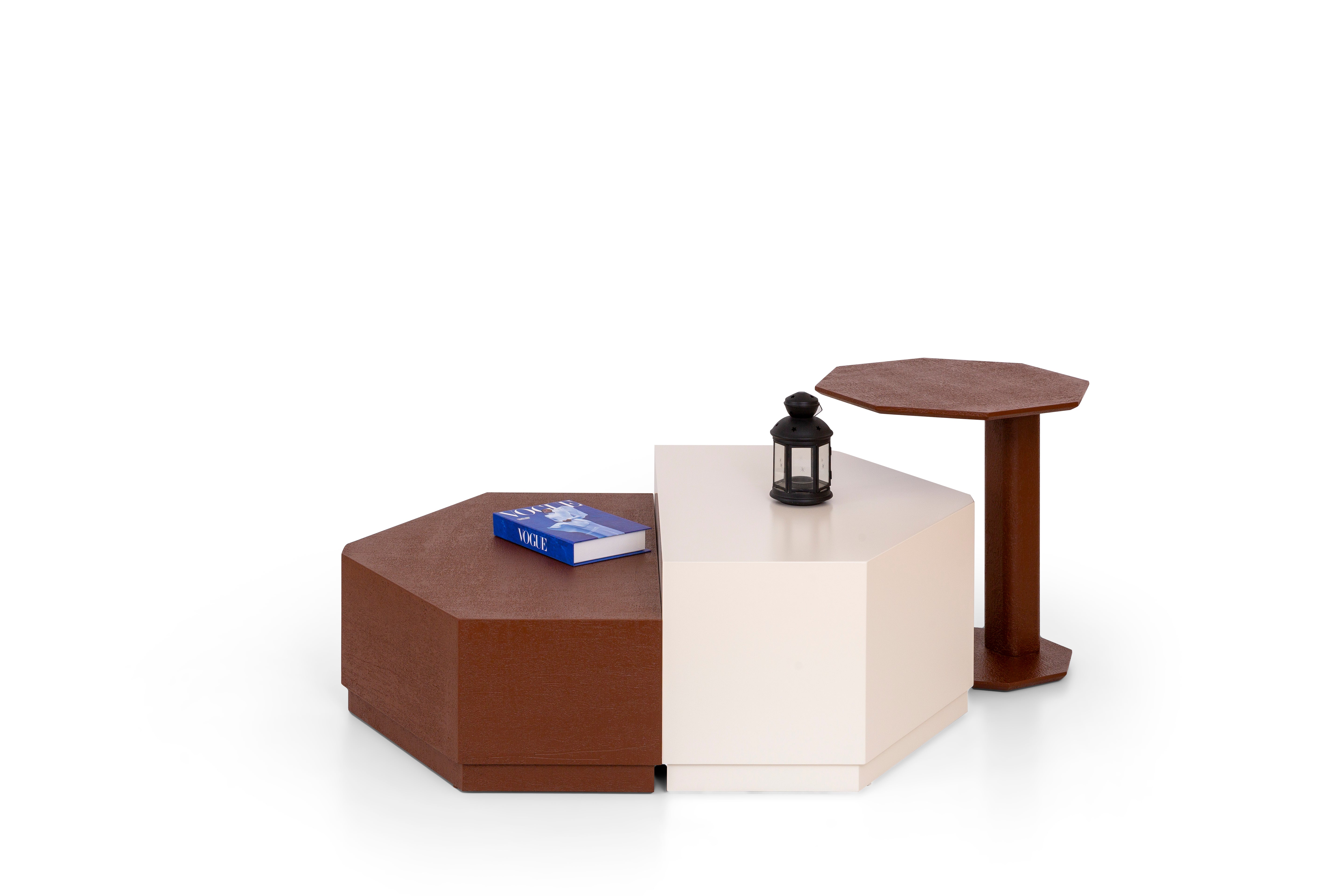 Pentagon coffee table set by Netline Interiors