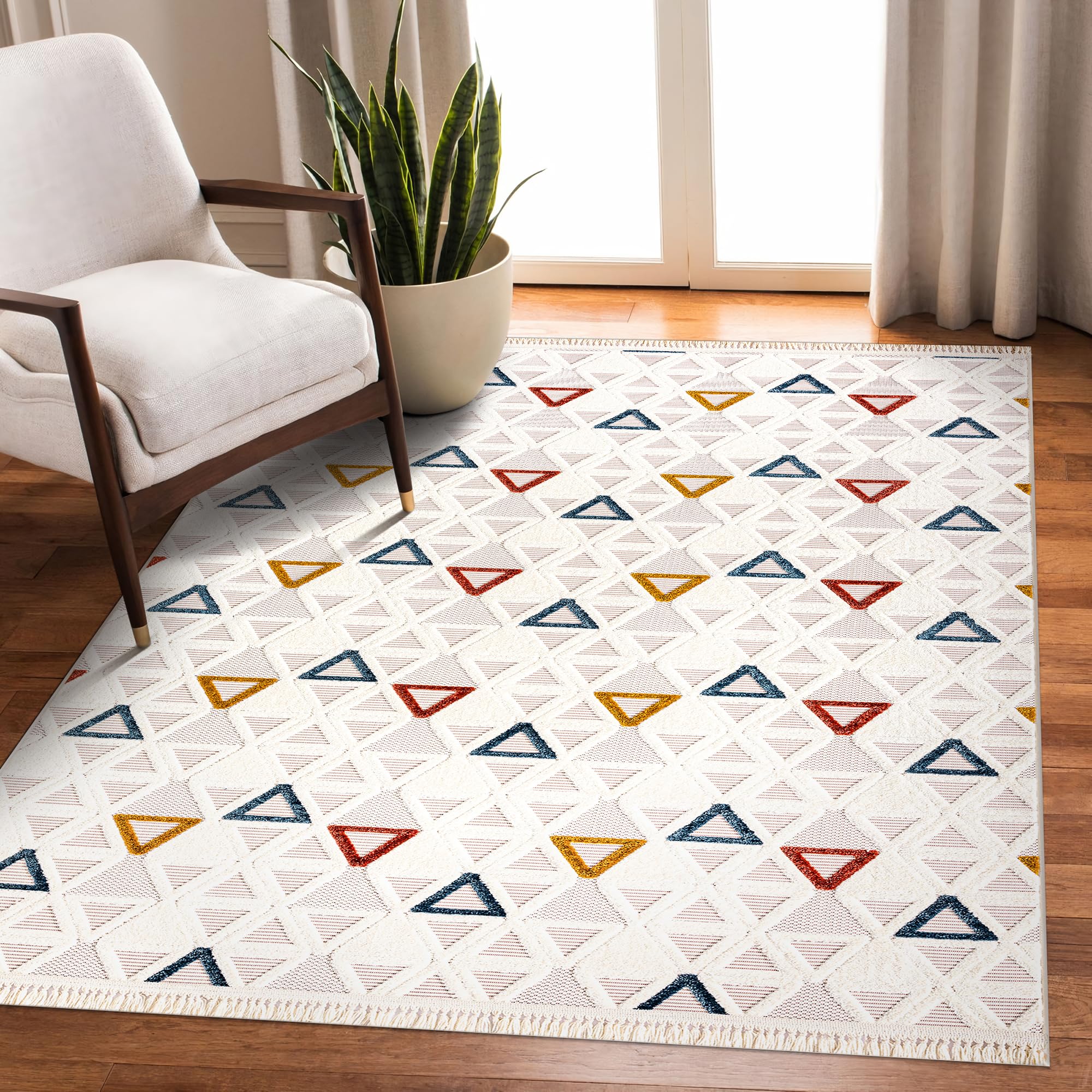 Netline Home RUGS DEPOT Area Rug for Living Room, Bedroom & Hallway – Soft & Durable Low Pile Area Rugs – Bohemian, Aztec & Boho Style – Pet & Kid-Friendly, Ideal for High-Traffic Areas (Copy)