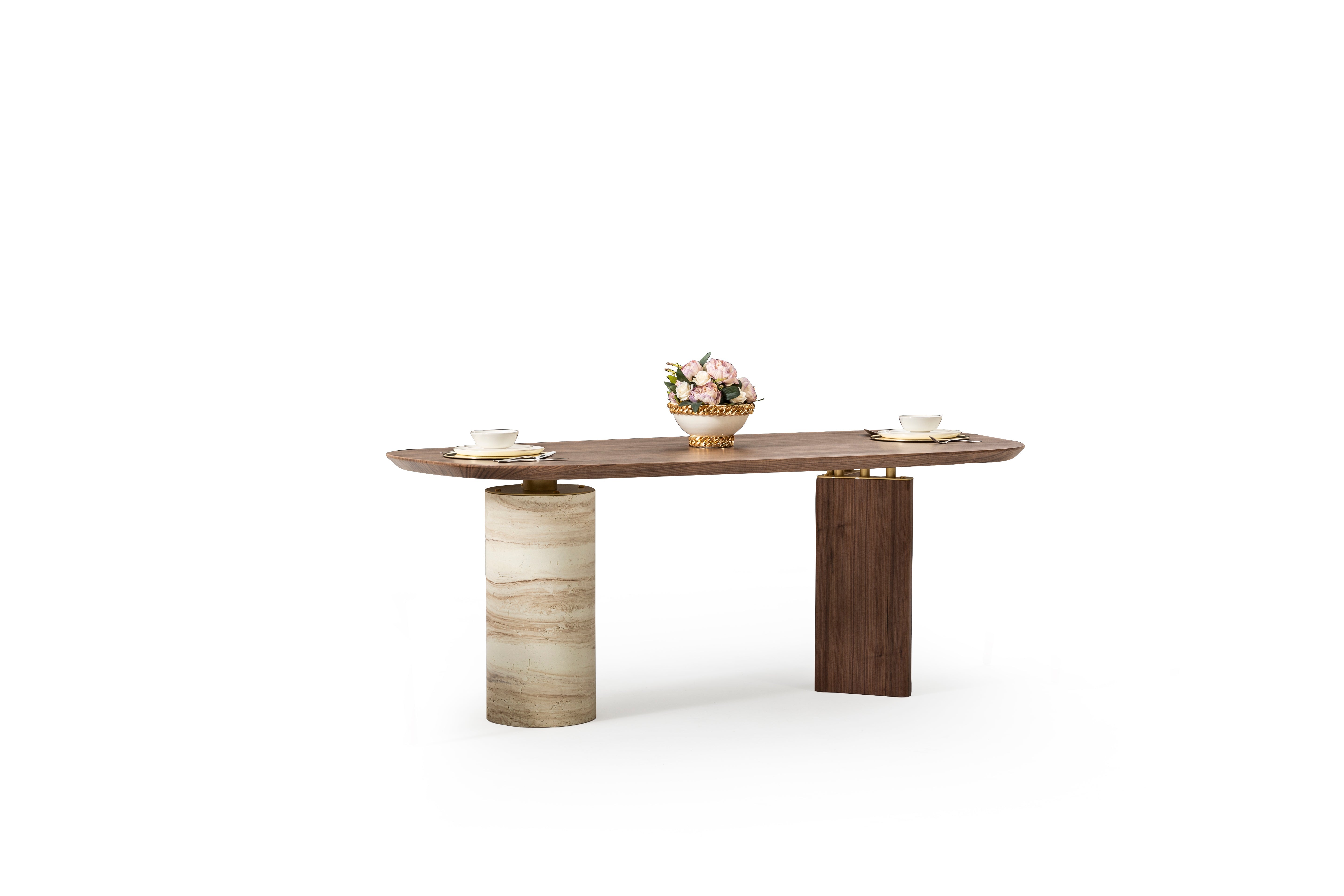Modern Netline Home Interior dining table with sleek design and sturdy wood legs, perfect for contemporary dining rooms.