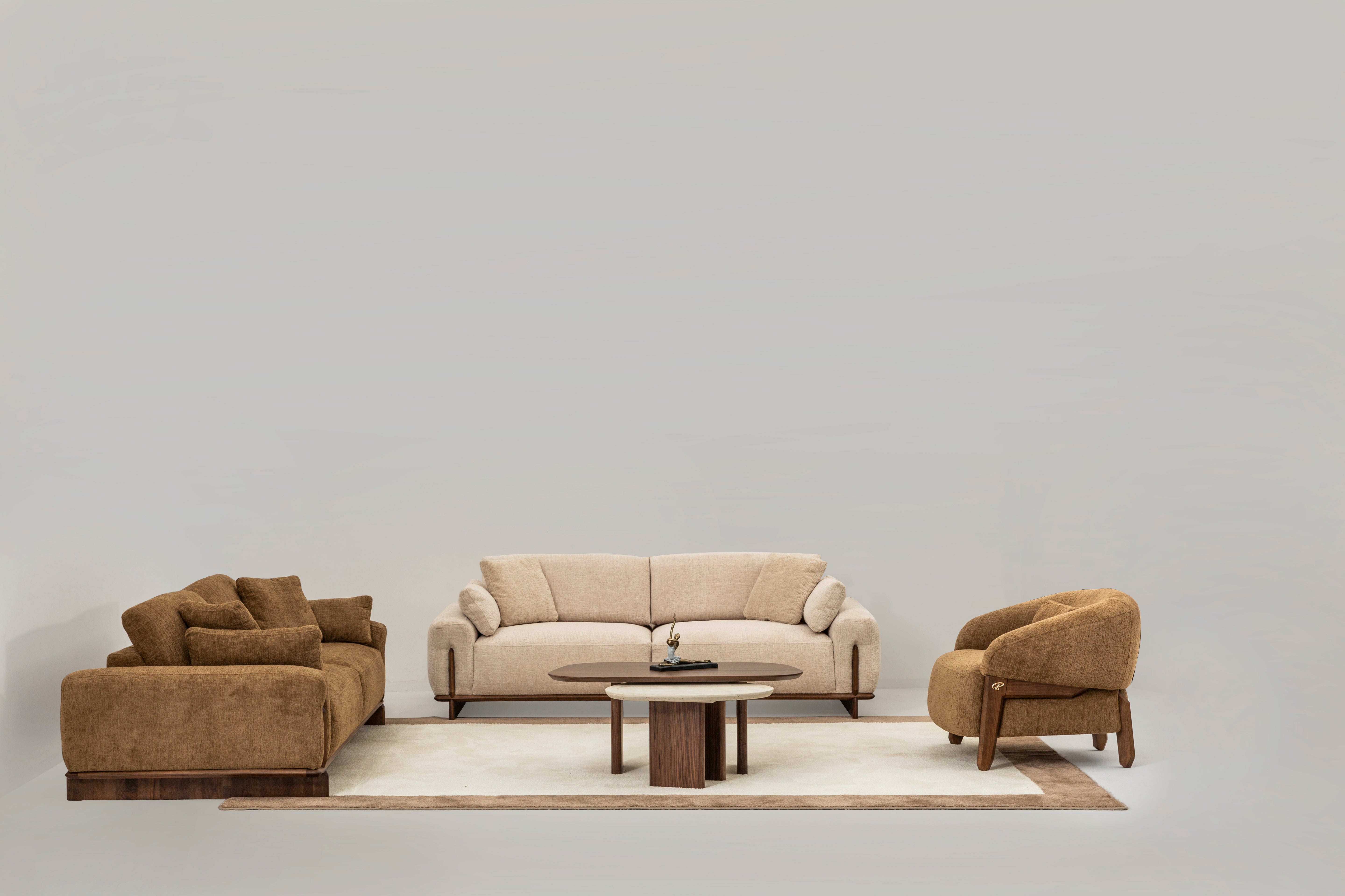 Modern living room with a stylish Netline Home Interior Rolex sofa set featuring plush cushions and sleek design.