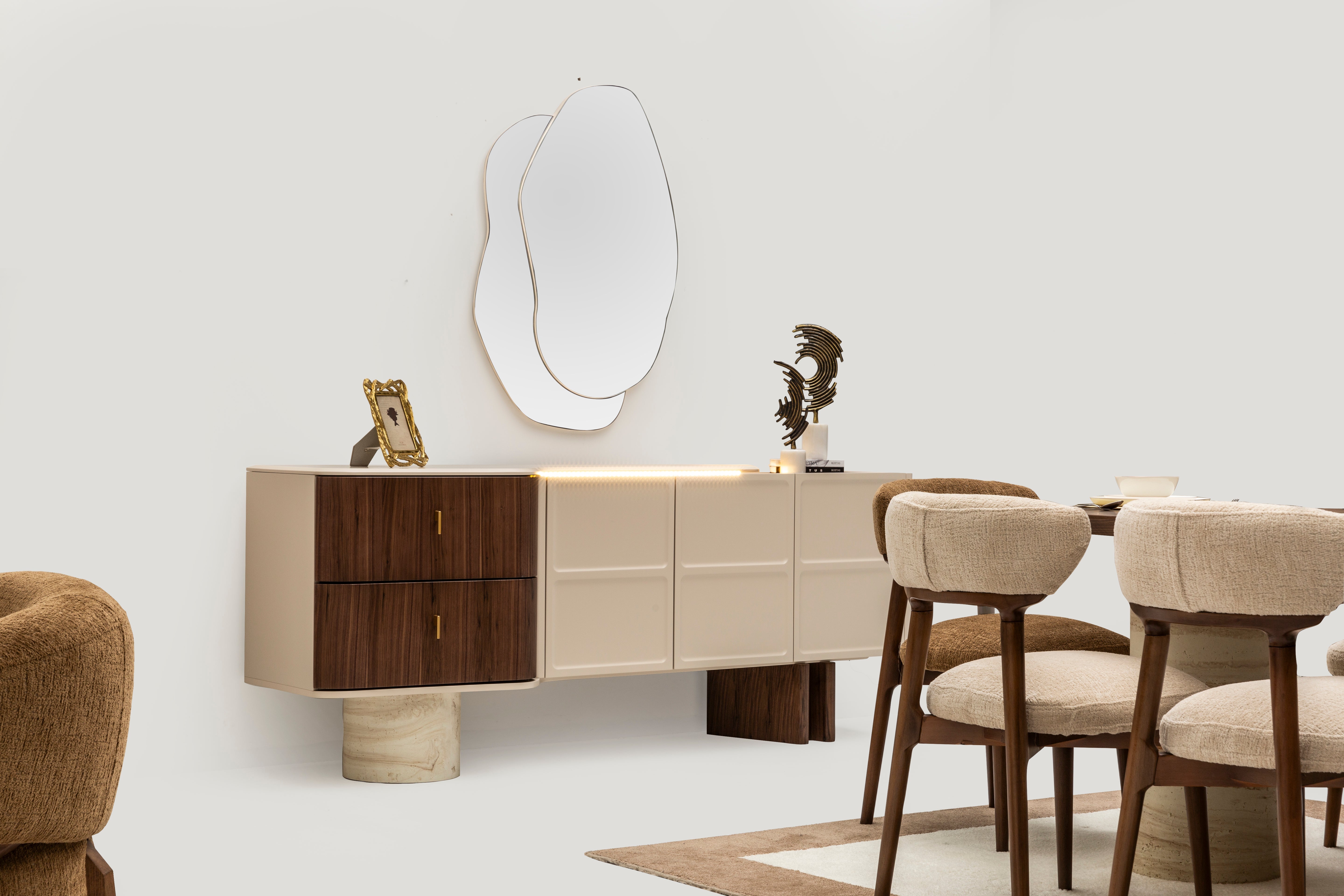 Elegant Rolex dining room furniture set by Netline Home Interior, featuring a stylish dining table and chairs in a modern design.