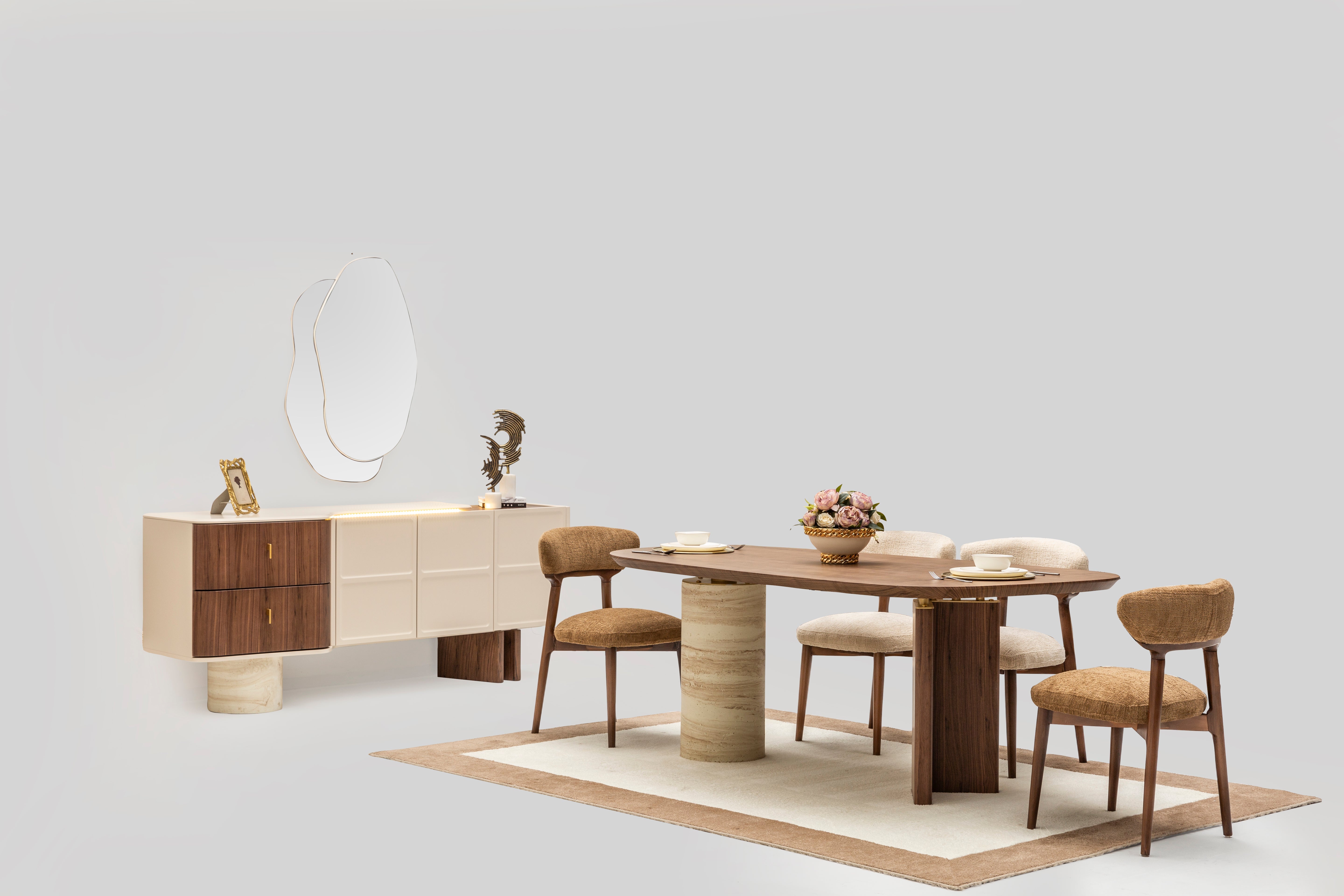 Modern Rolex dining room furniture by Netline Home Interior featuring a stylish dining table and chairs in a contemporary setting.