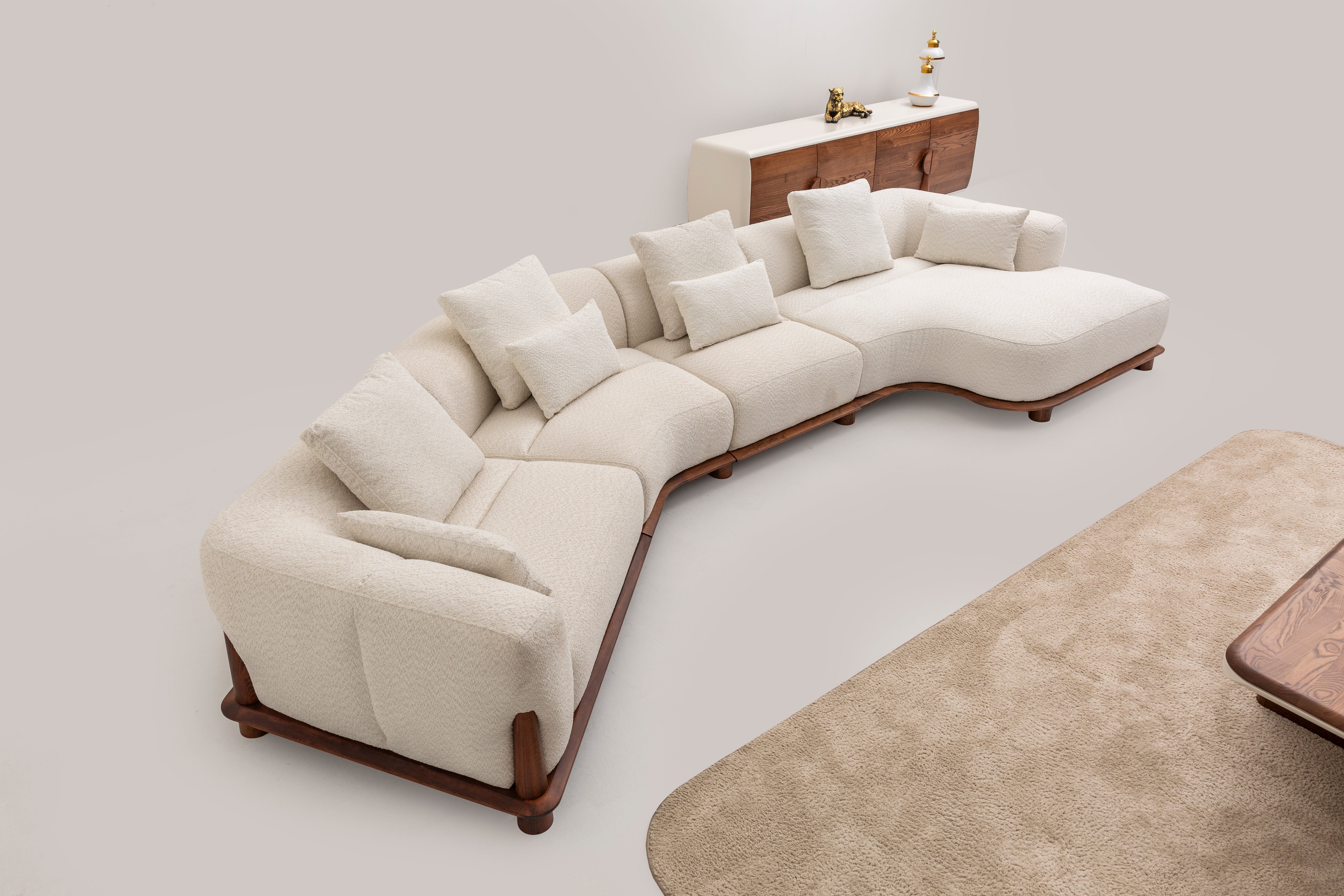 Modern Corvette Corner Set Sofa by Netline Home Interior featuring plush cushions and a stylish sectional design.