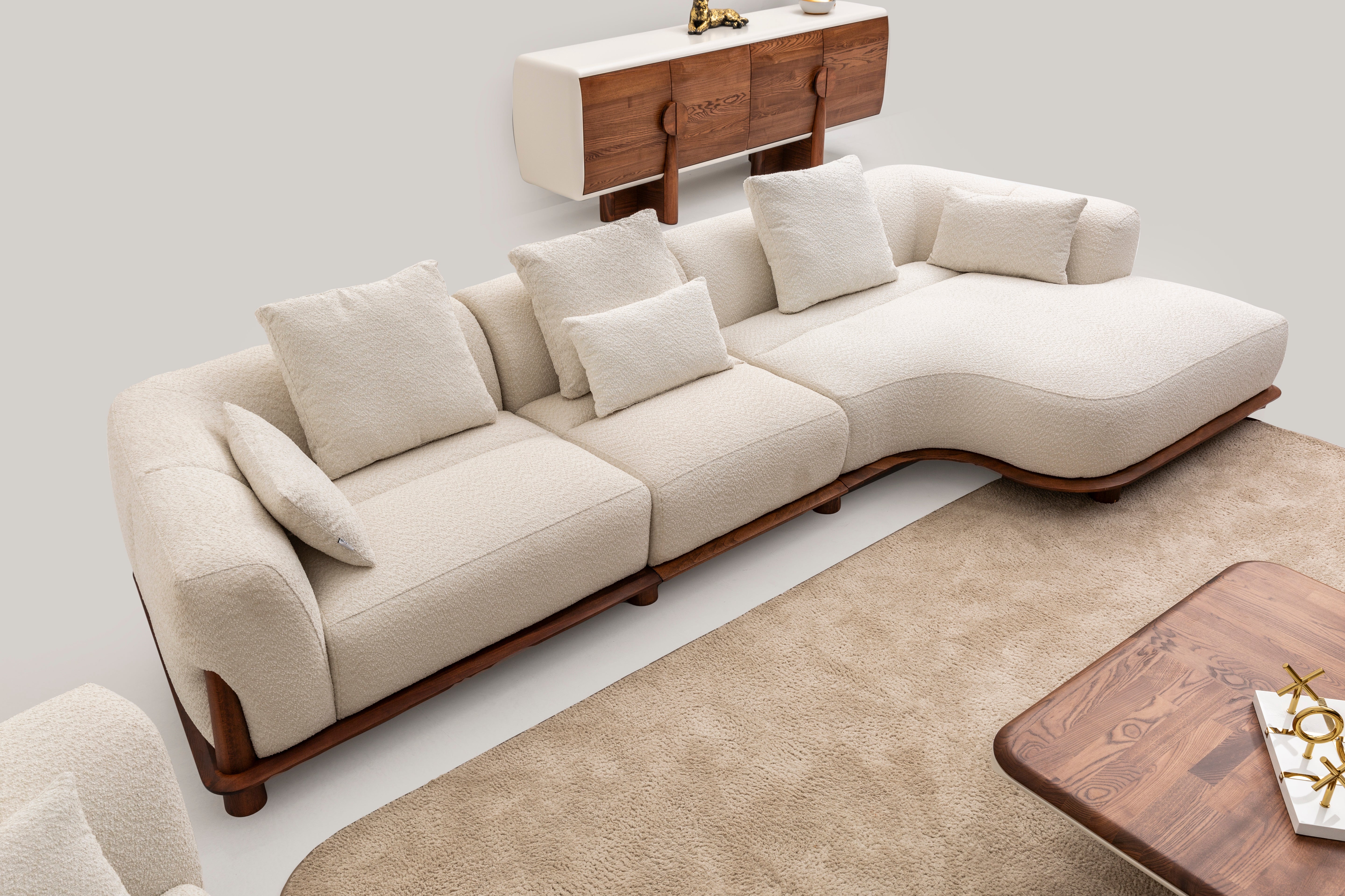 Modern Corvette corner sofa set by Netline Home Interior featuring plush cushions and sleek design for contemporary living rooms.