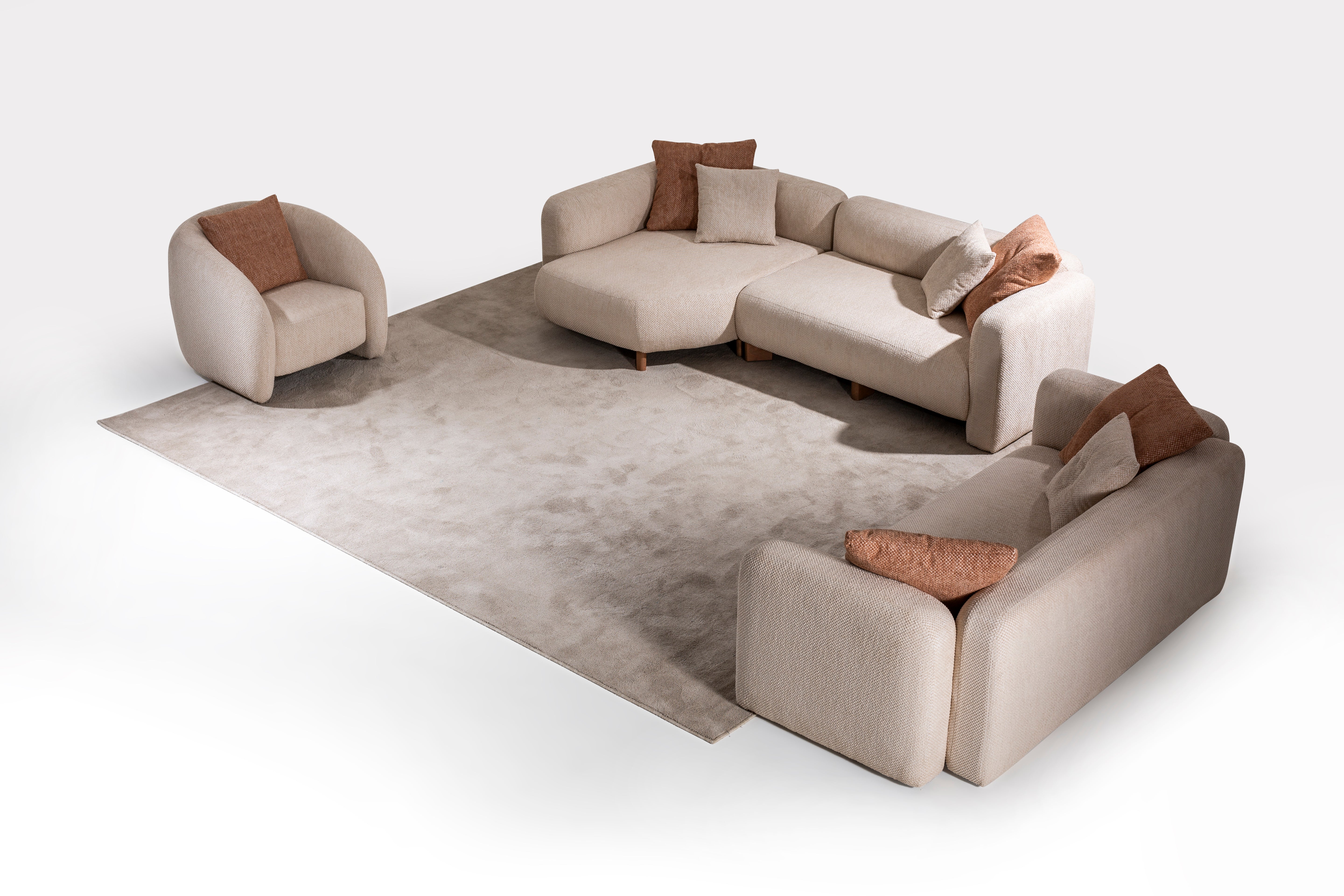 Modern Lincoln sofa set by Netline Home Interior featuring plush cushions and sleek design for stylish living room comfort.