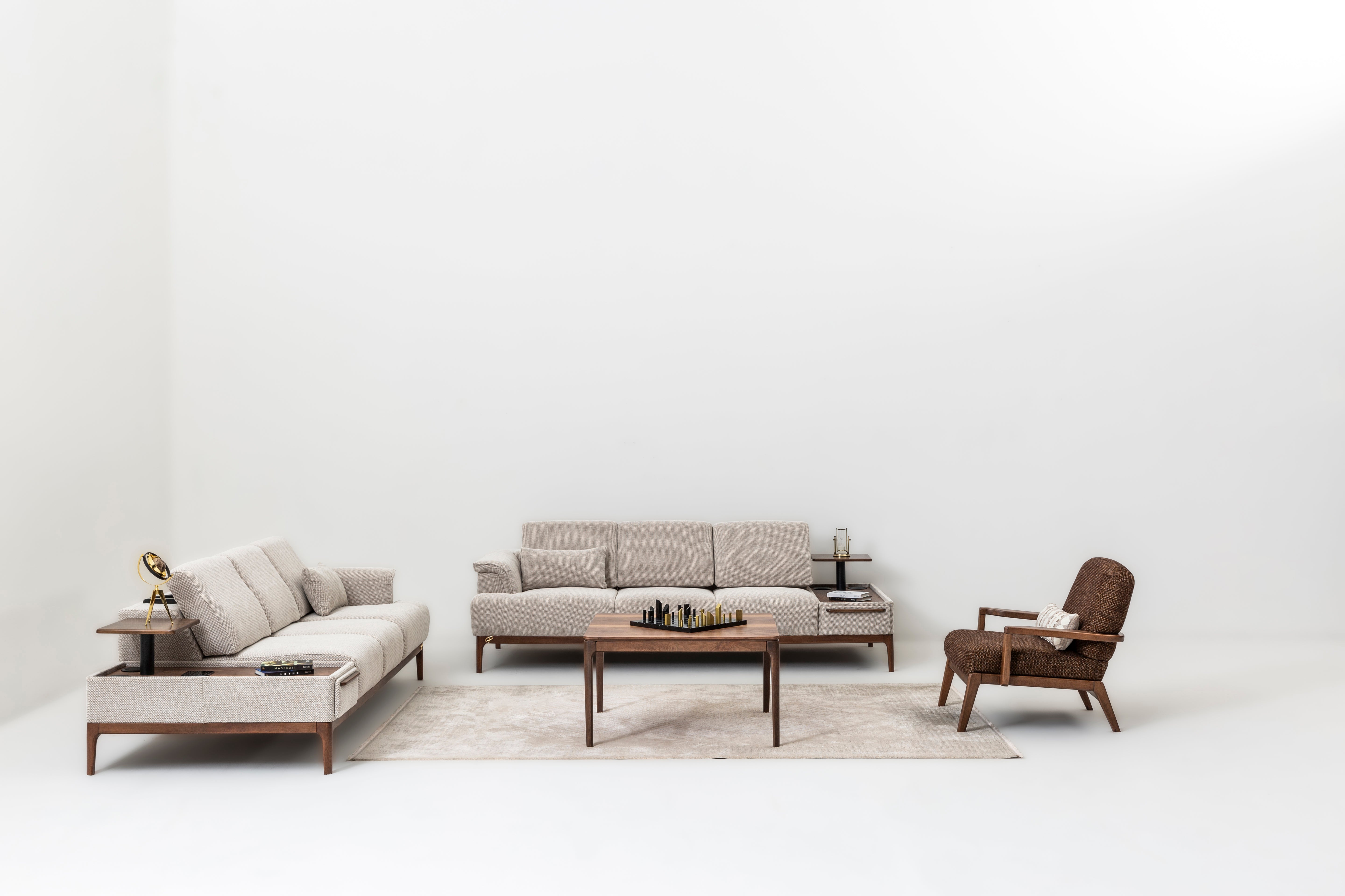 Modern Aston sofa set by Netline Home Interior with plush cushions and sleek design for stylish living room comfort.