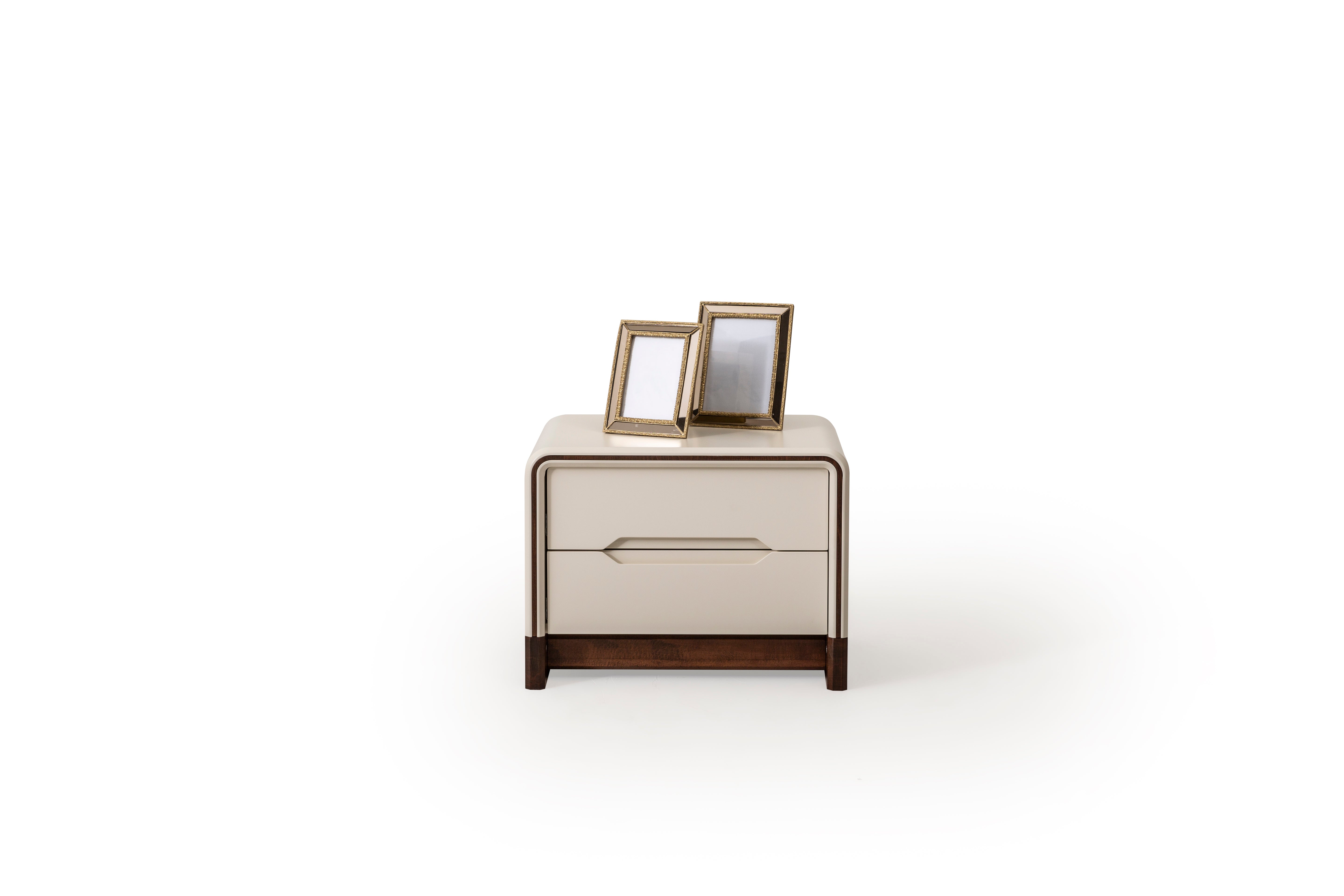 Cadillac bedroom set by Netline Home Interior, includes bed frame, nightstands, and dresser in a modern bedroom style.