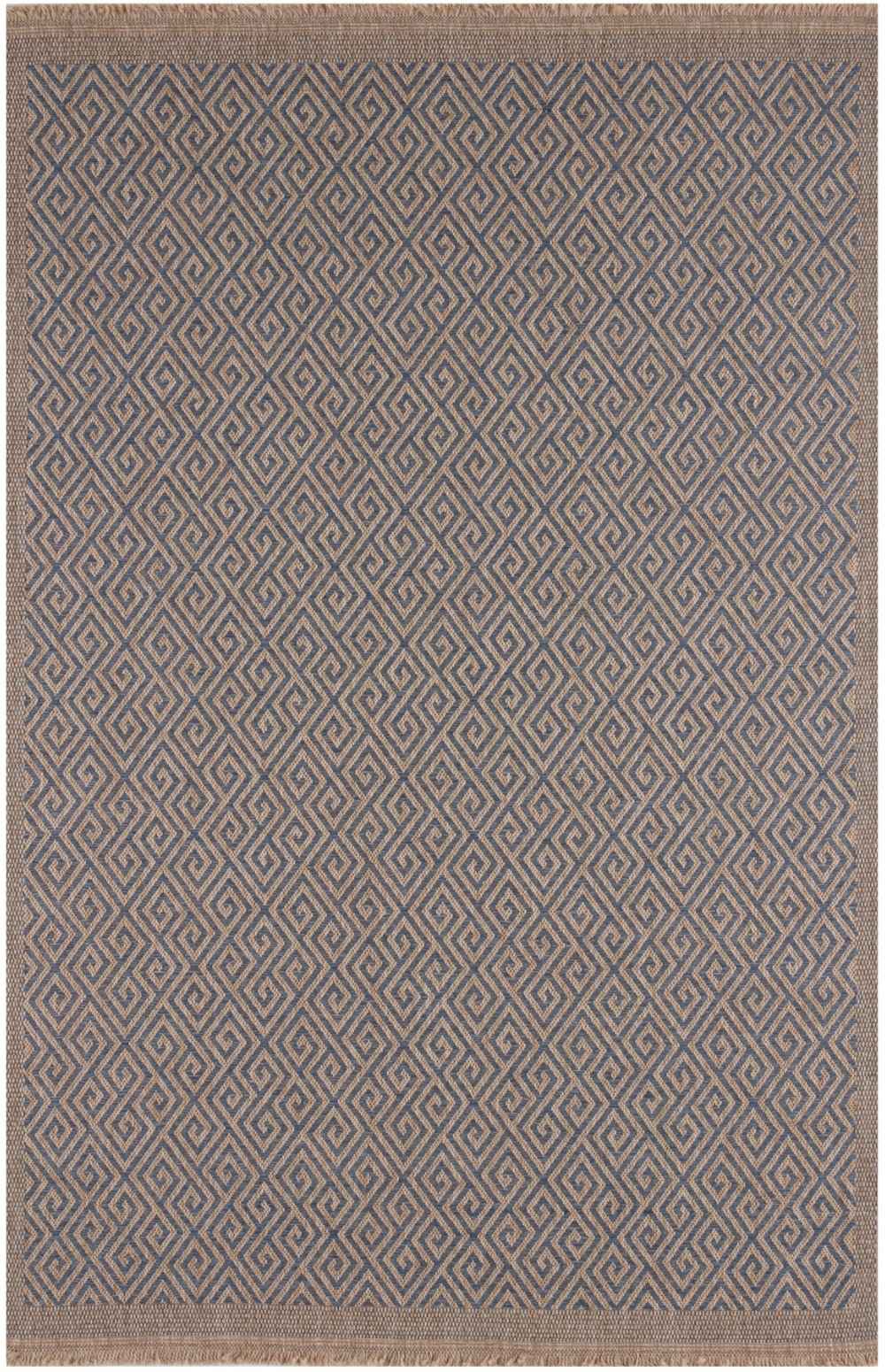 Blue outdoor rug by The Rugs, Nature Outdoor Rug 5100B, featuring a textured design suitable for patios and outdoor spaces.