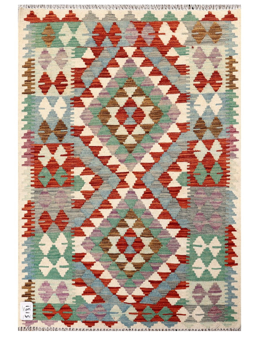 Maimana Afghanistan Kilim Rug - 123 x 84 cm