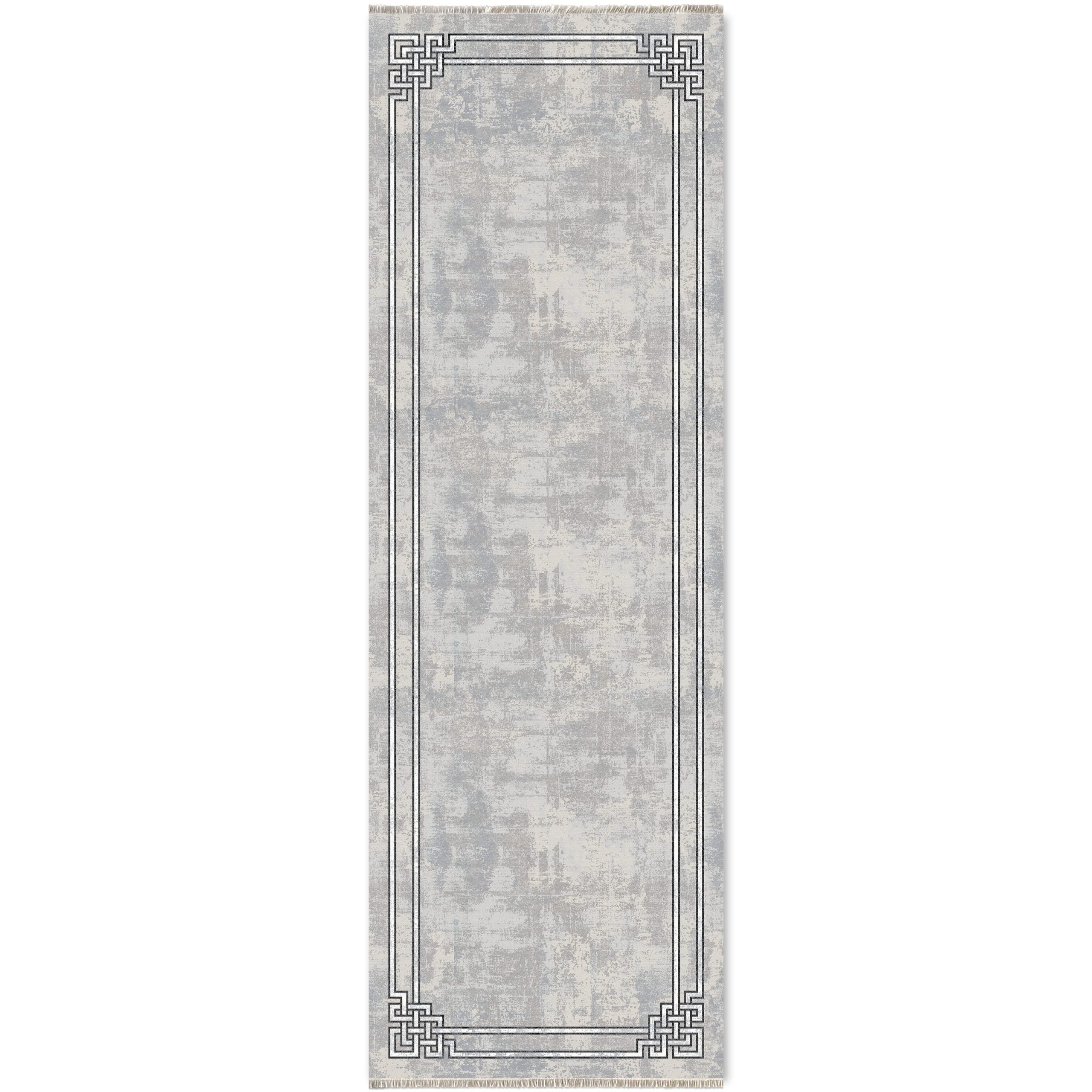 Netline Home Gray Silver Modern Machine Washable Chenille Rug Design NH7076 - Gallery Image 6 - Netline Home