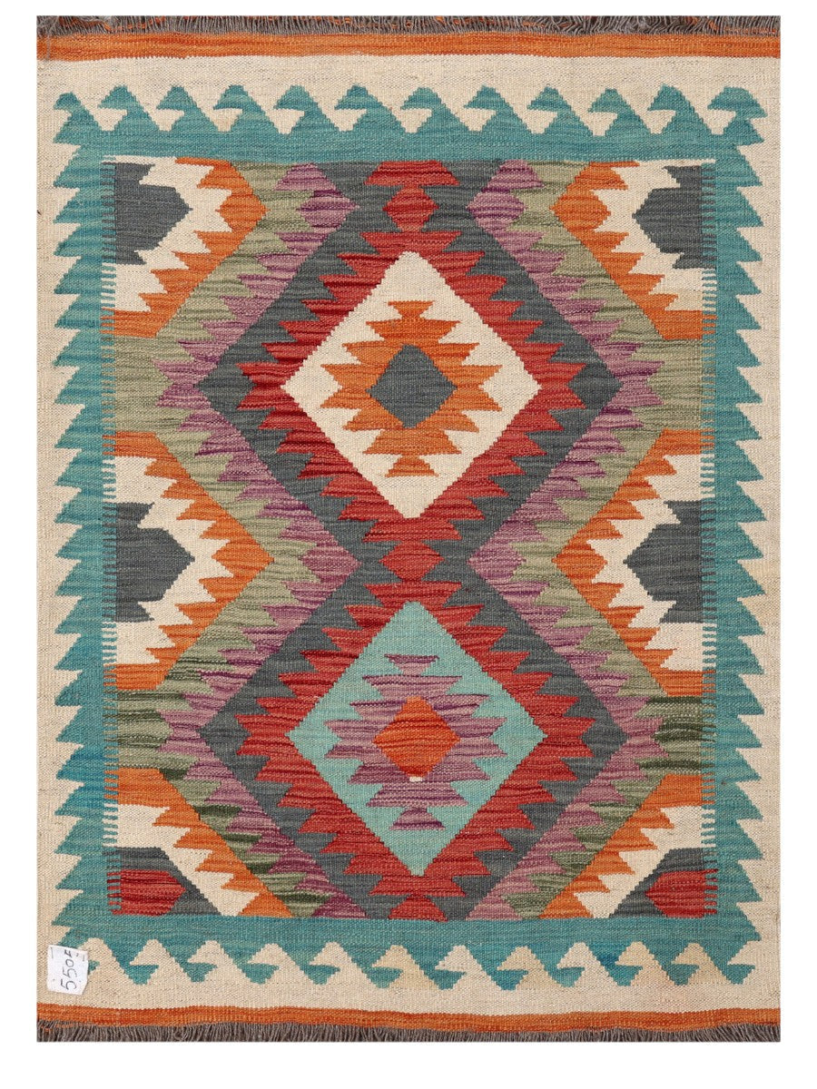 Maimana Afghanistan Kilim Rug - 116 x 84 cm